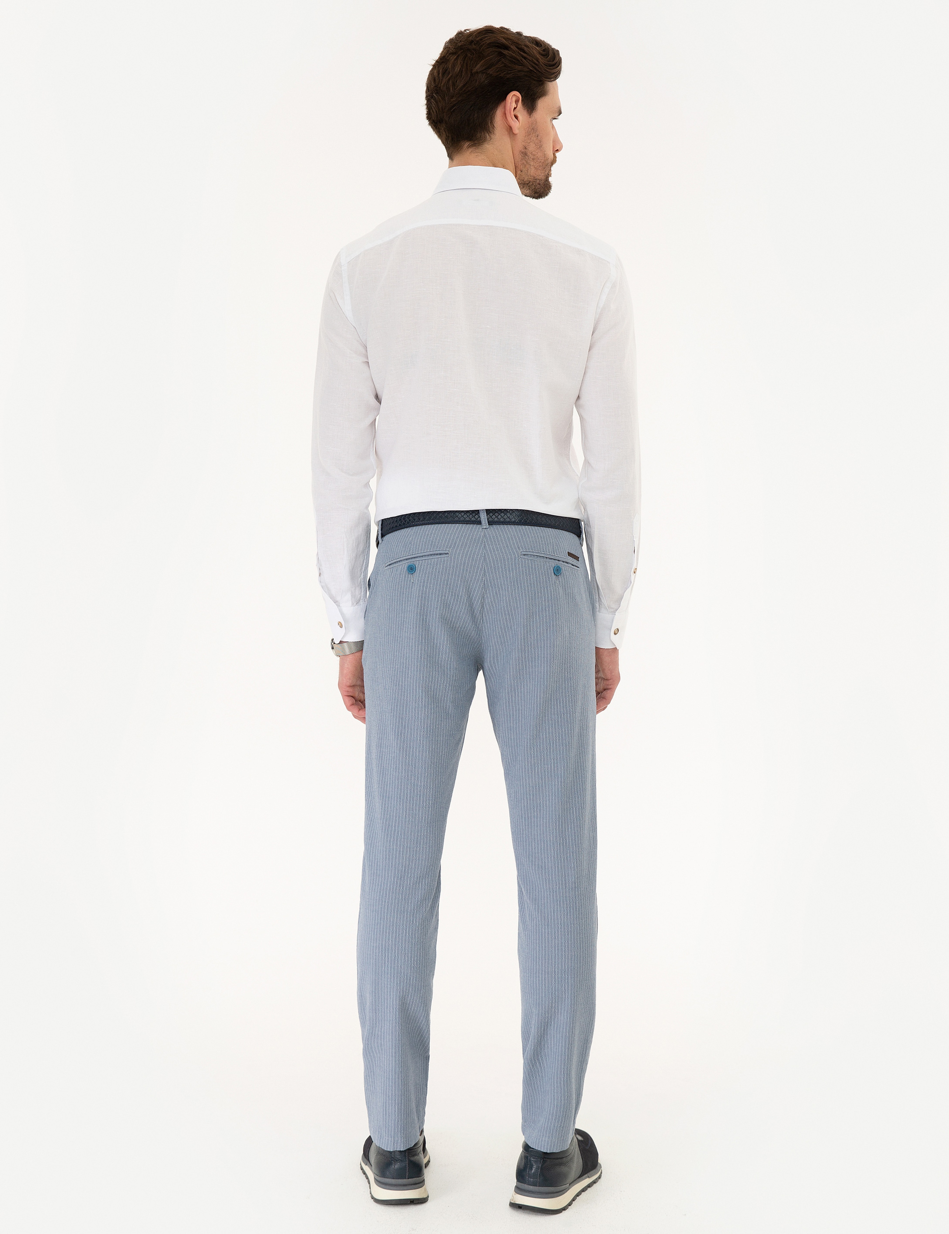 Açık Mavi Slim Fit Chino Pantolon - Image 3
