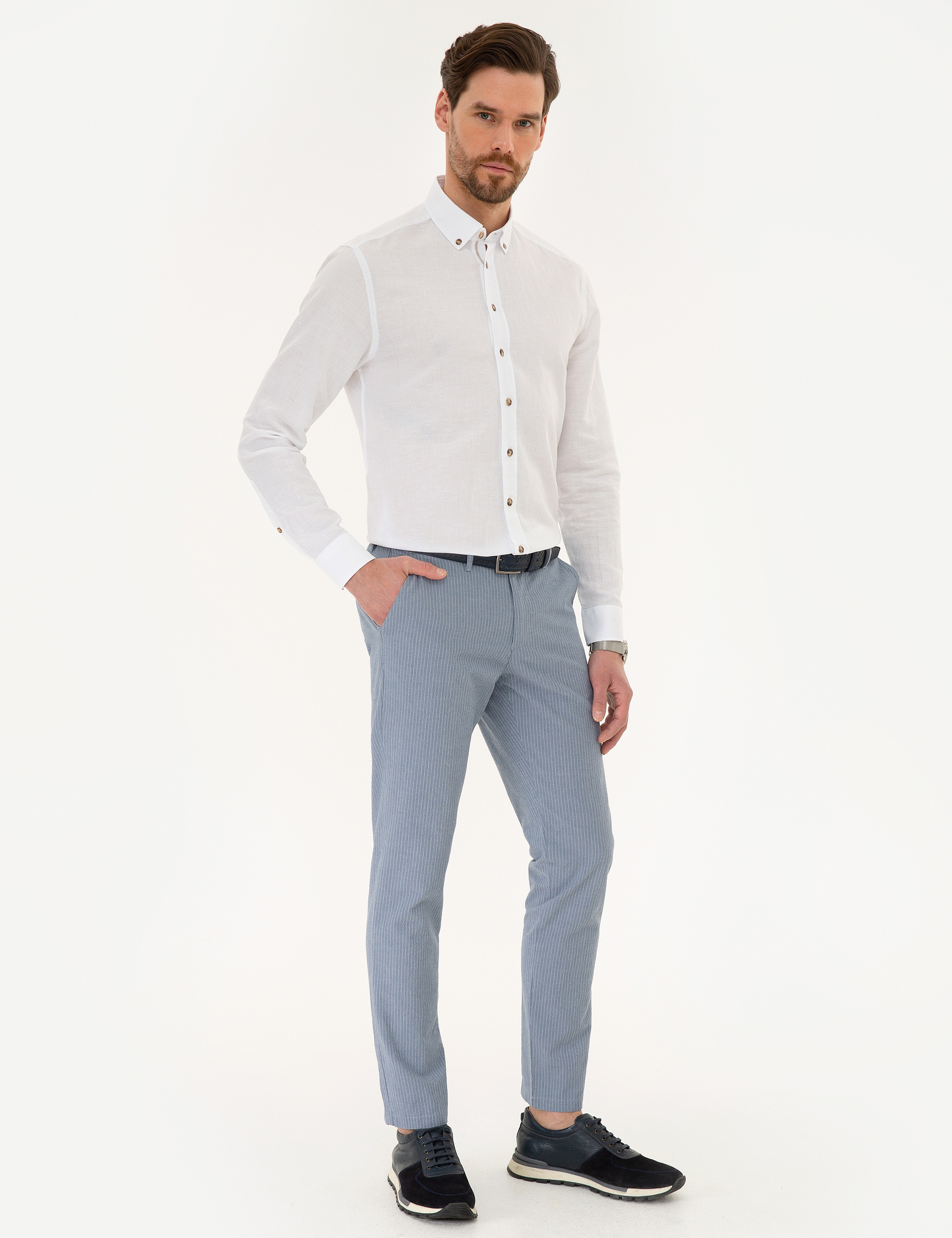 Açık Mavi Slim Fit Chino Pantolon