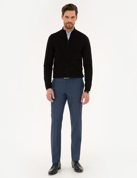 Siyah Slim Fit Triko Hırka - 50218134018