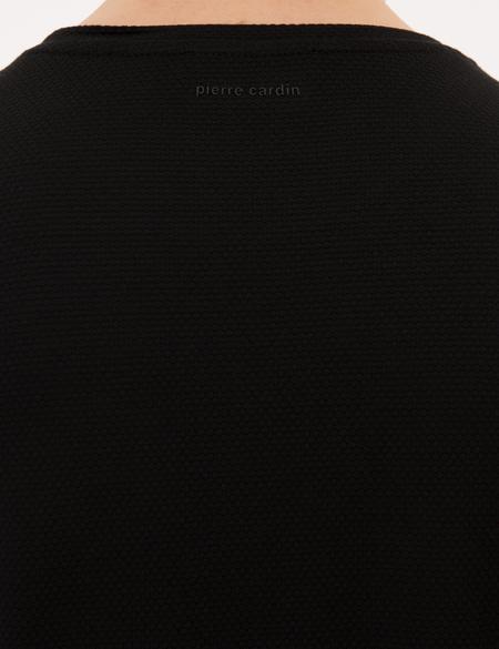 Siyah Slim Fit Bisiklet Yaka Tişört - 50218553016