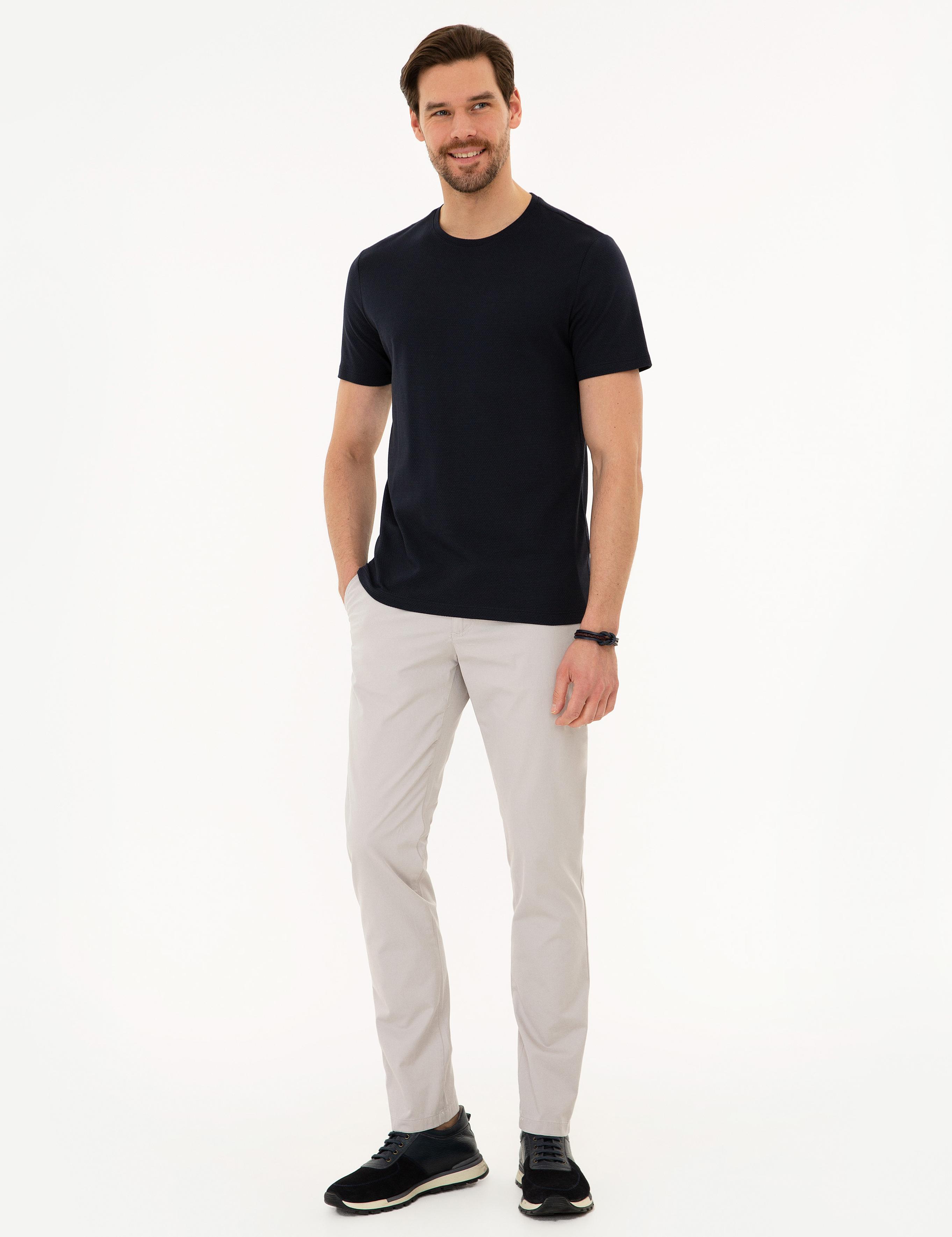 Koyu Lacivert Slim Fit Bisiklet Yaka Tişört