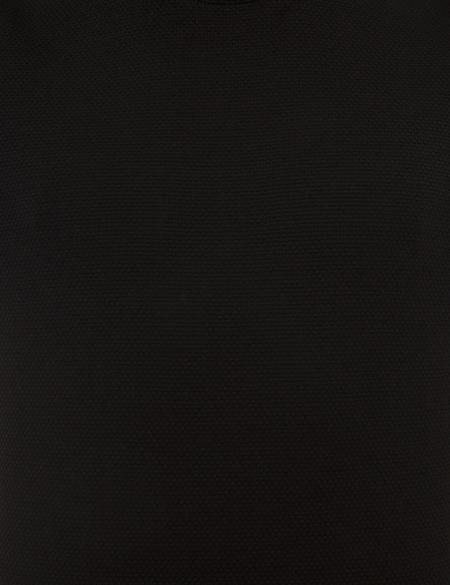 Siyah Slim Fit Bisiklet Yaka Tişört - 50218553016