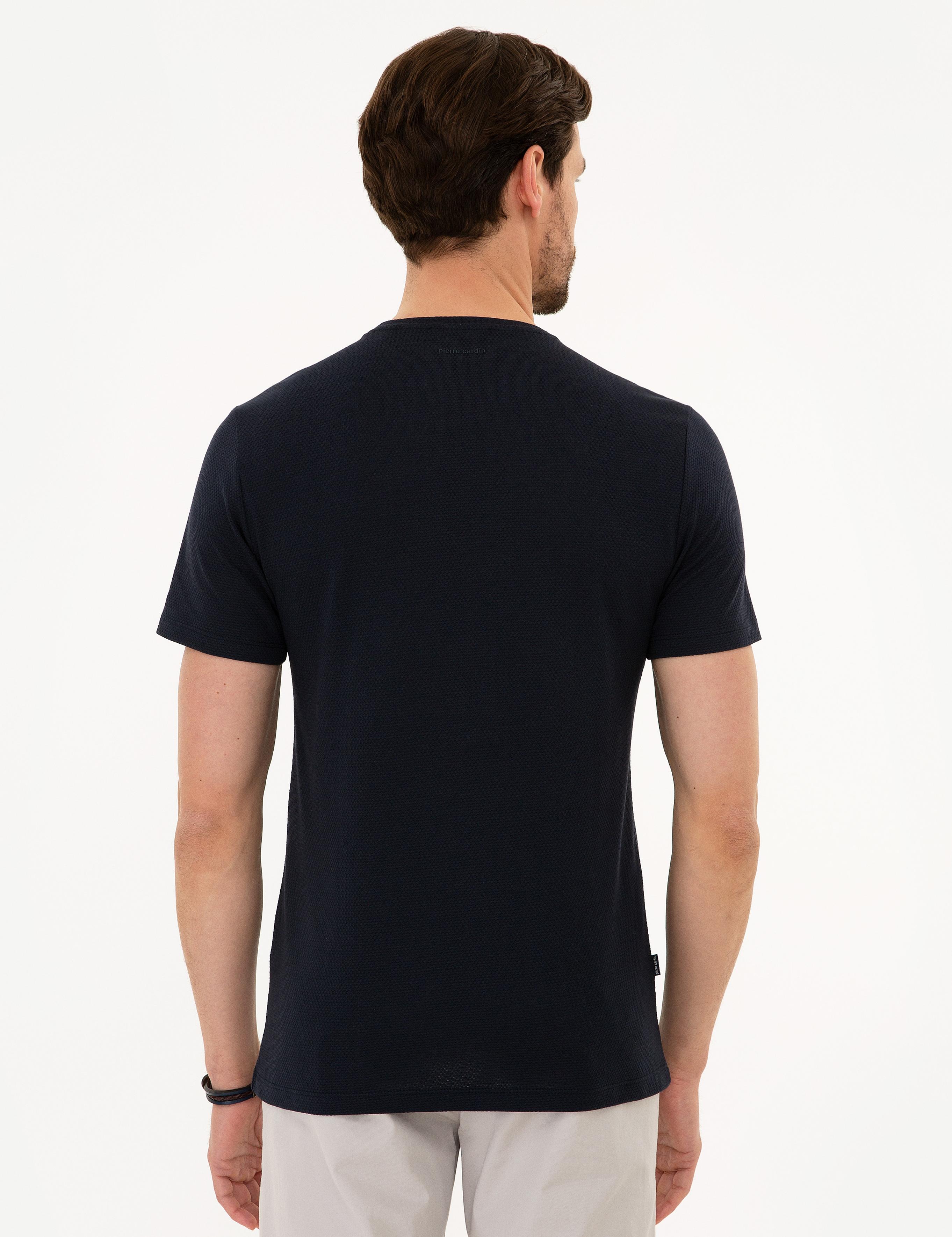 Koyu Lacivert Slim Fit Bisiklet Yaka Tişört