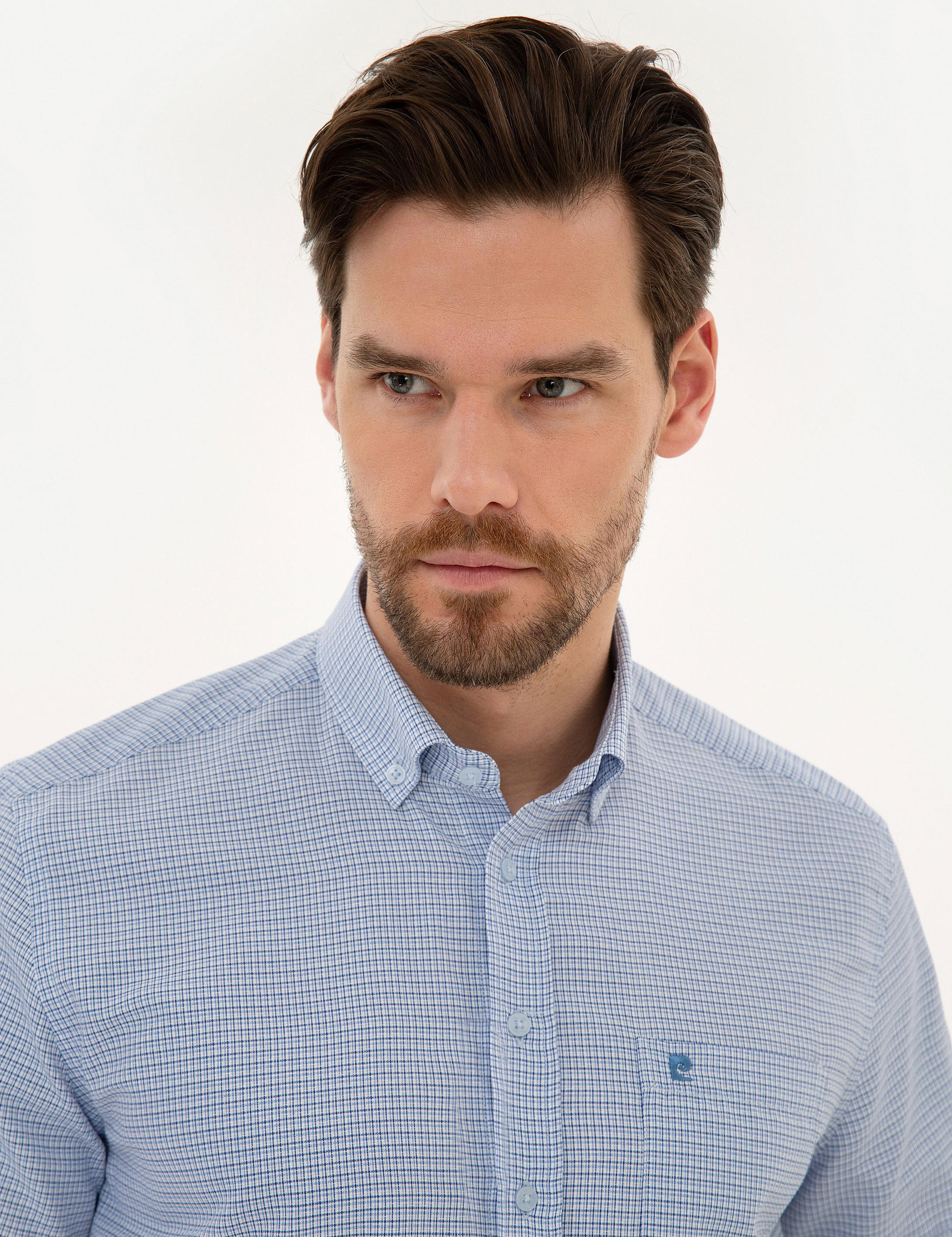 Mavi Slim Fit Kısa Kollu Gömlek