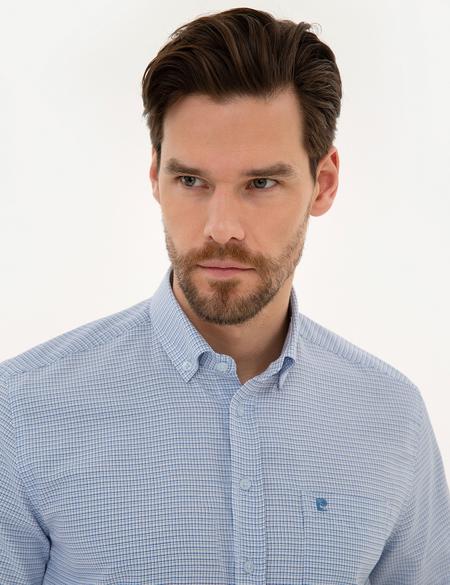 Mavi Slim Fit Kısa Kollu Gömlek - 50219313002