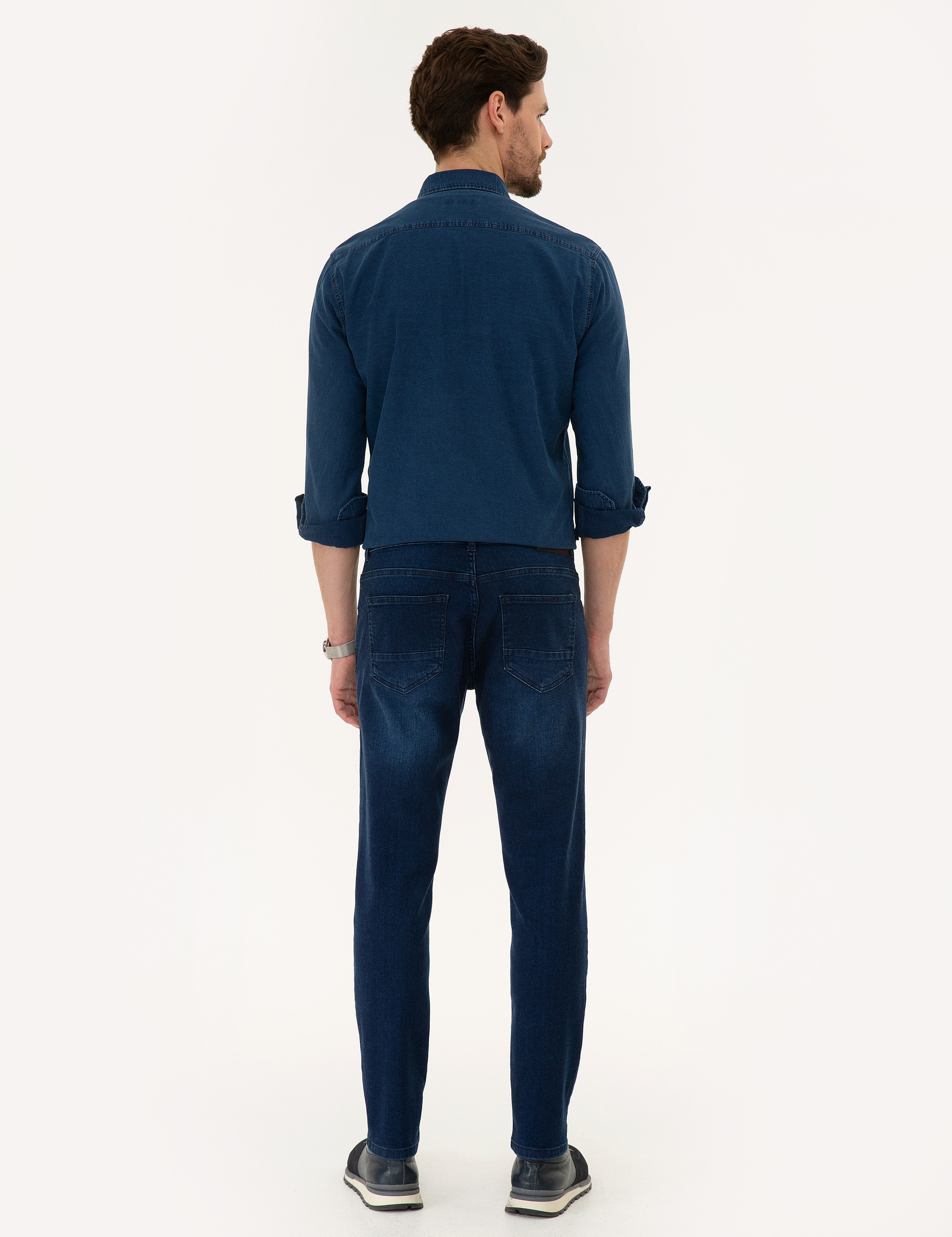 Lacivert Real Slim Fit Denim Pantolon - Image 3