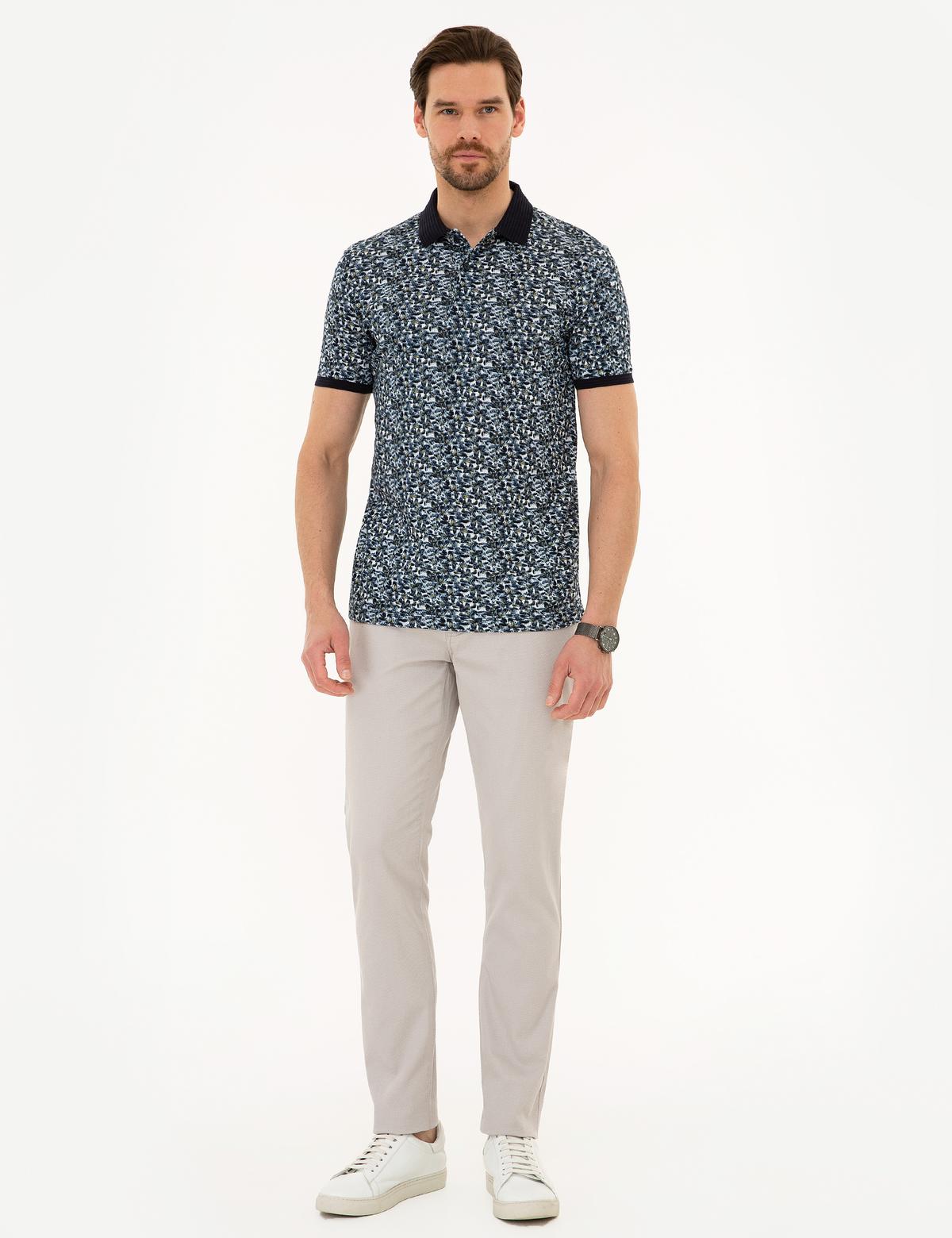 Lacivert Slim Fit Polo Yaka Tişört - 50220086001