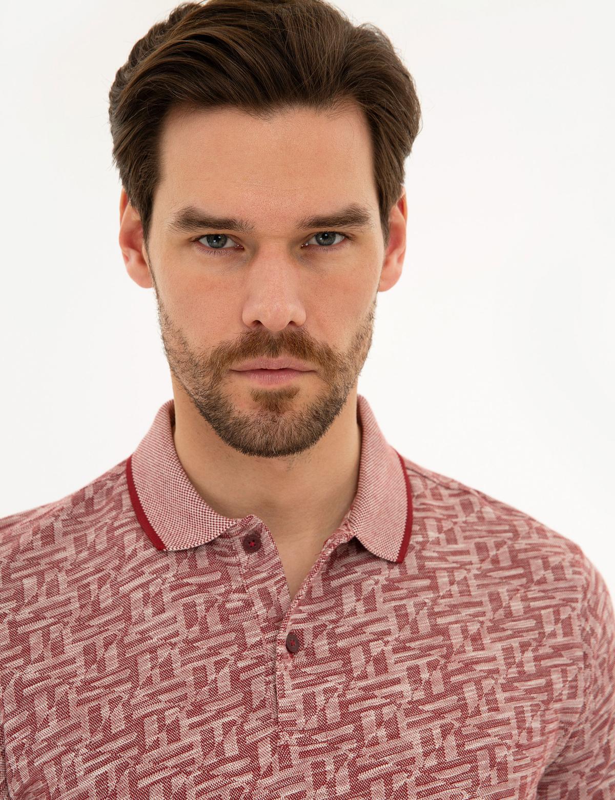 Bordo Slim Fit Polo Yaka T-Shirt