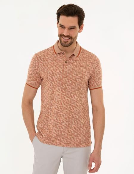 Kiremit Slim Fit Polo Yaka Tişört - 50218529037