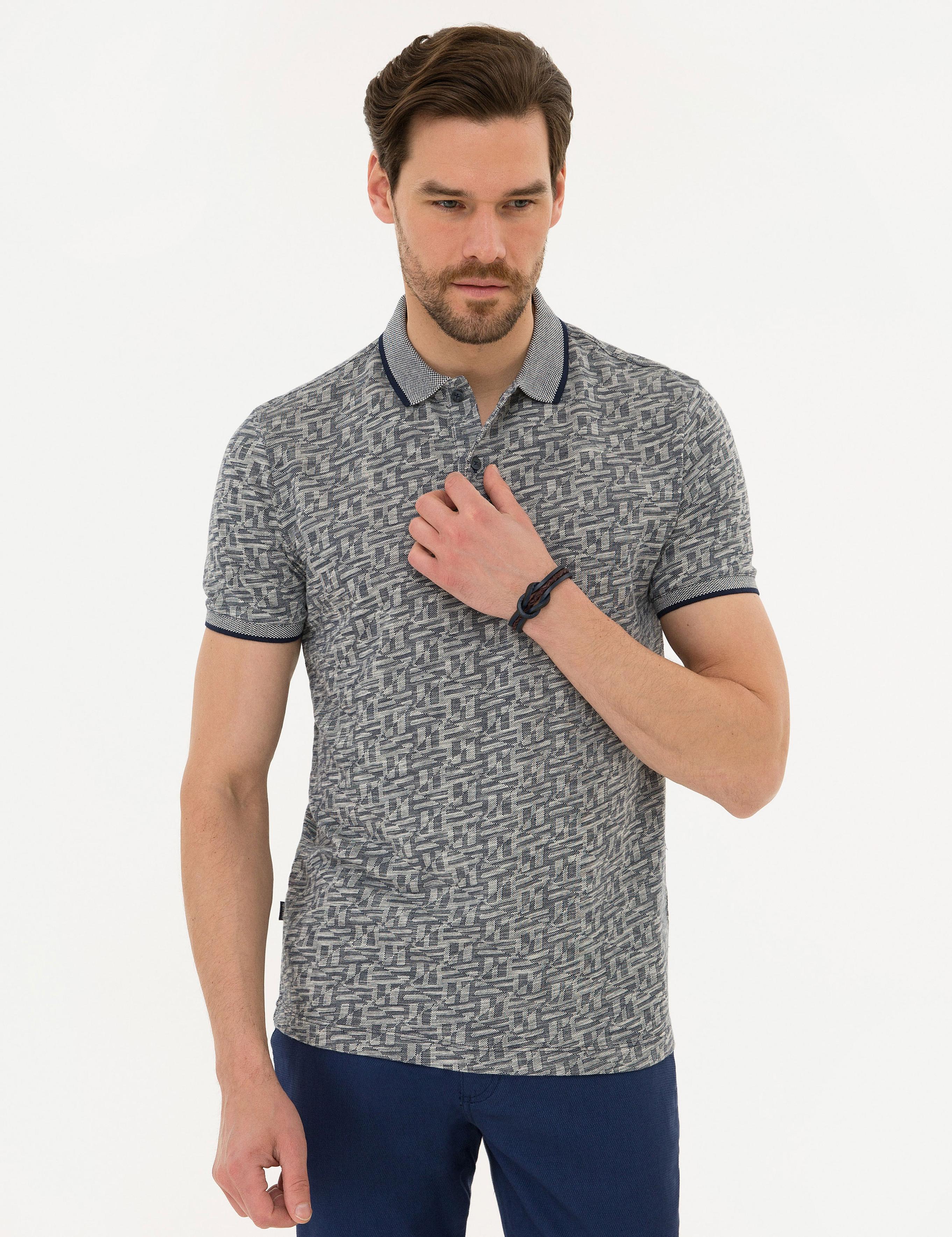 Lacivert Slim Fit Polo Yaka Tişört