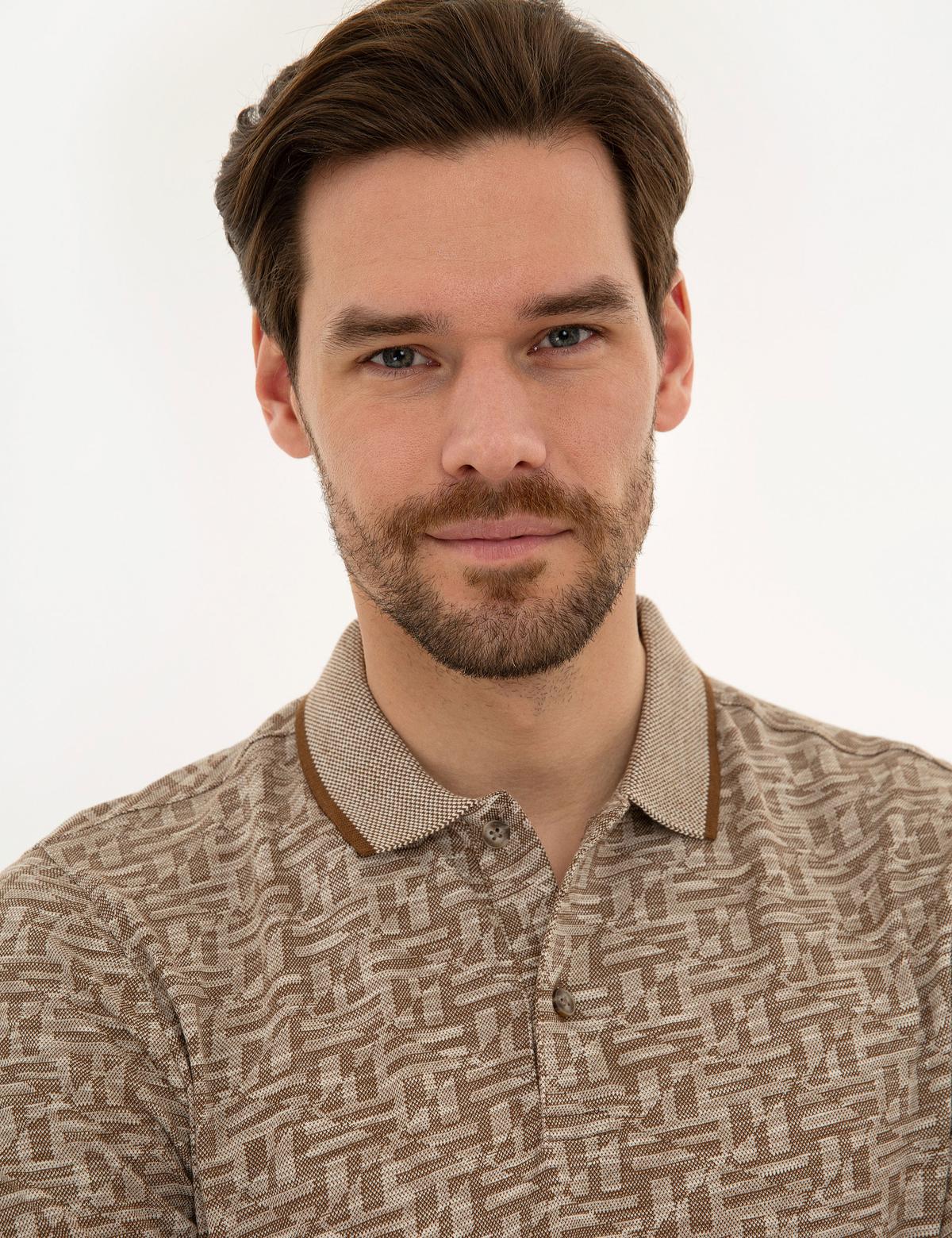 Kahverengi Slim Fit Polo Yaka Tişört