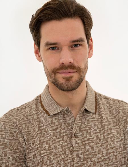 Kahverengi Slim Fit Polo Yaka Tişört - 50218529061