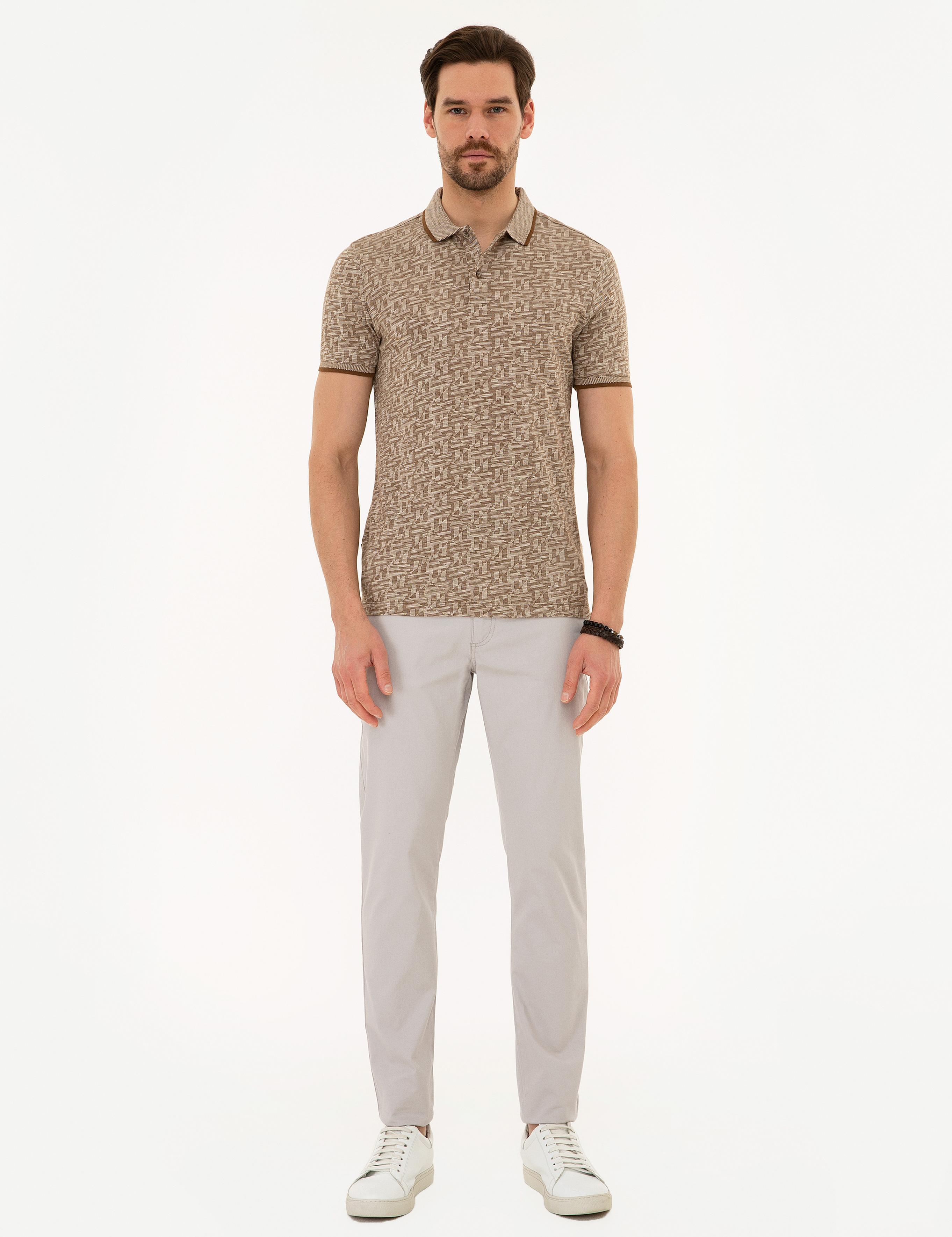 Kahverengi Slim Fit Polo Yaka Tişört