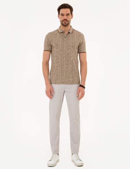 Kahverengi Slim Fit Polo Yaka Tişört - 50218529061