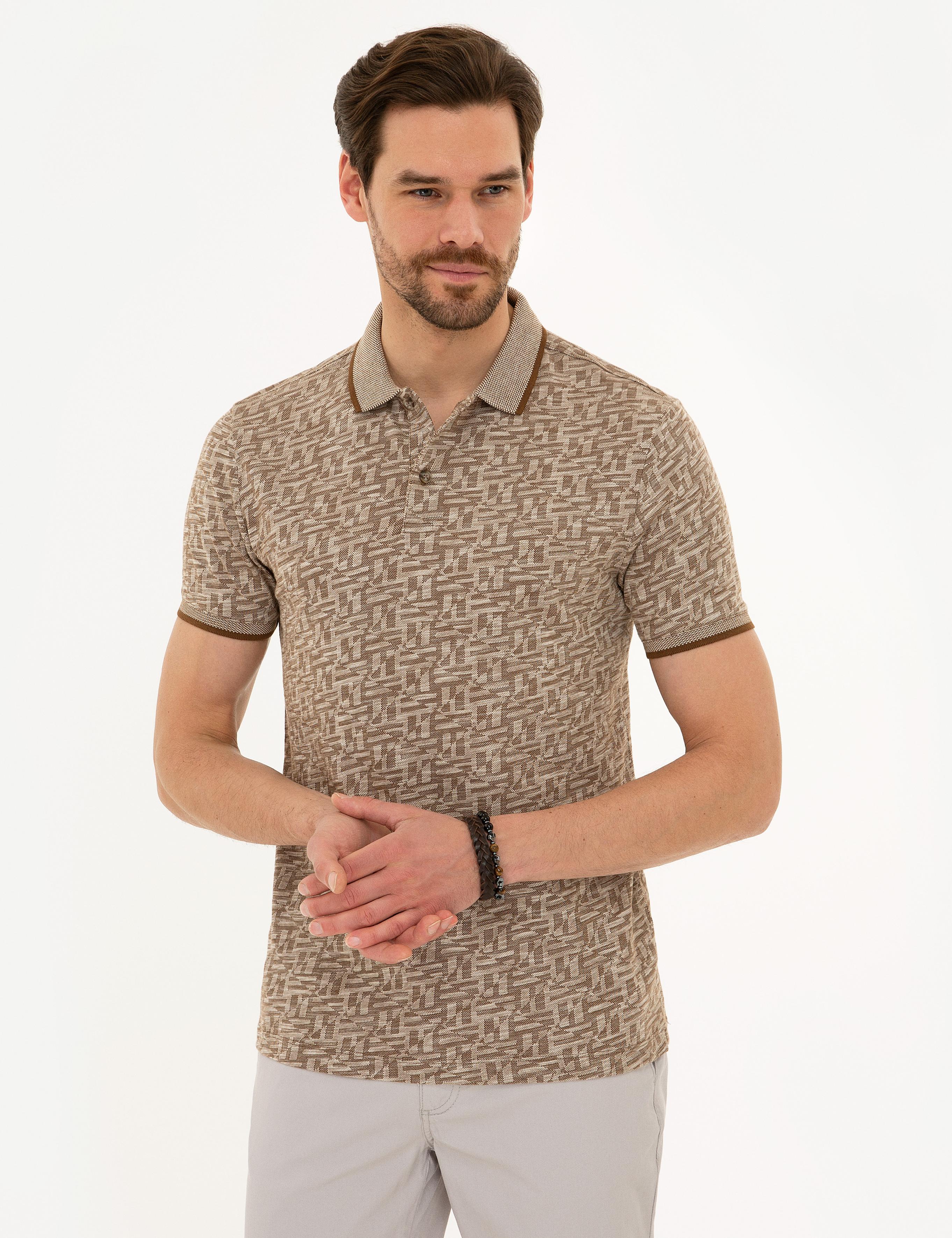 Kahverengi Slim Fit Polo Yaka Tişört