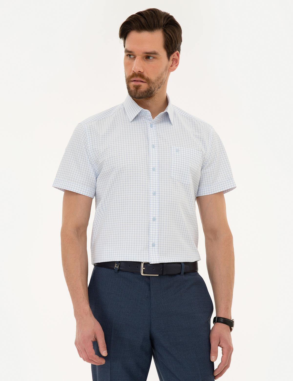 Açık Mavi Regular Fit Kısa Kollu Gömlek