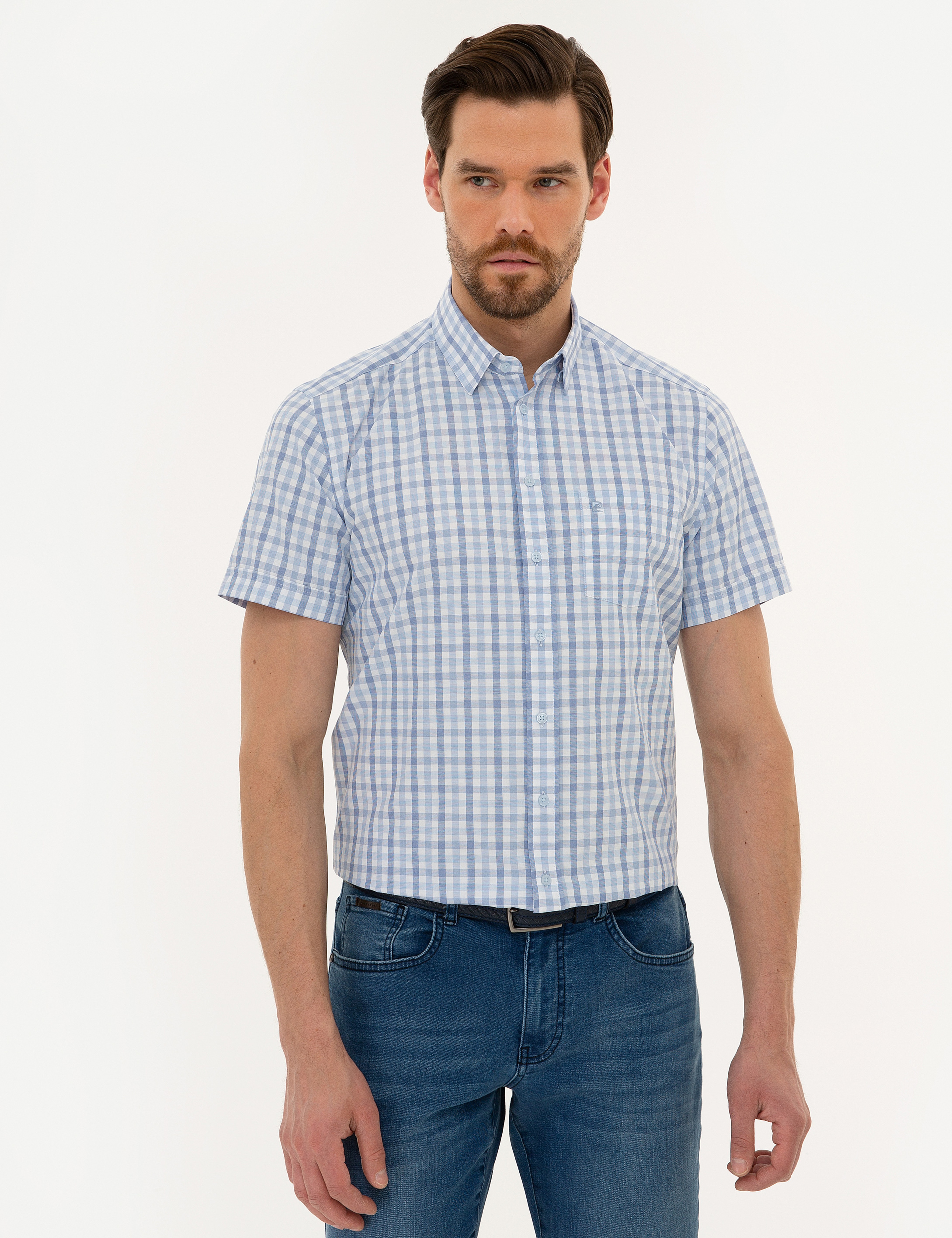 Açık Mavi Regular Fit Kısa Kollu Gömlek - Image 1