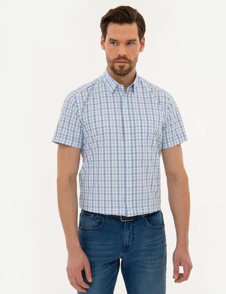Açık Mavi Regular Fit Kısa Kollu Gömlek - 50219294009