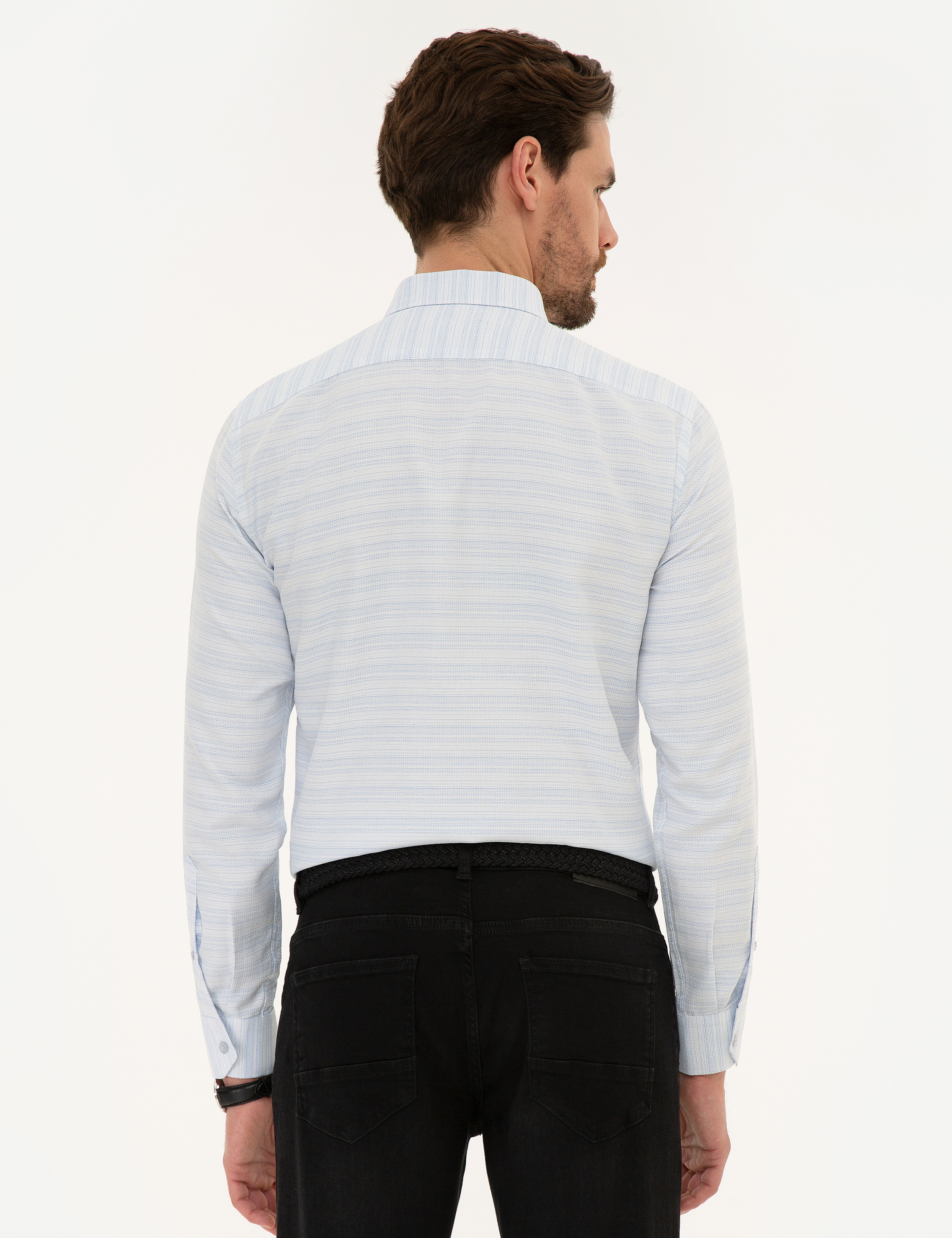 Açık Mavi Slim Fit Gömlek - Image 3