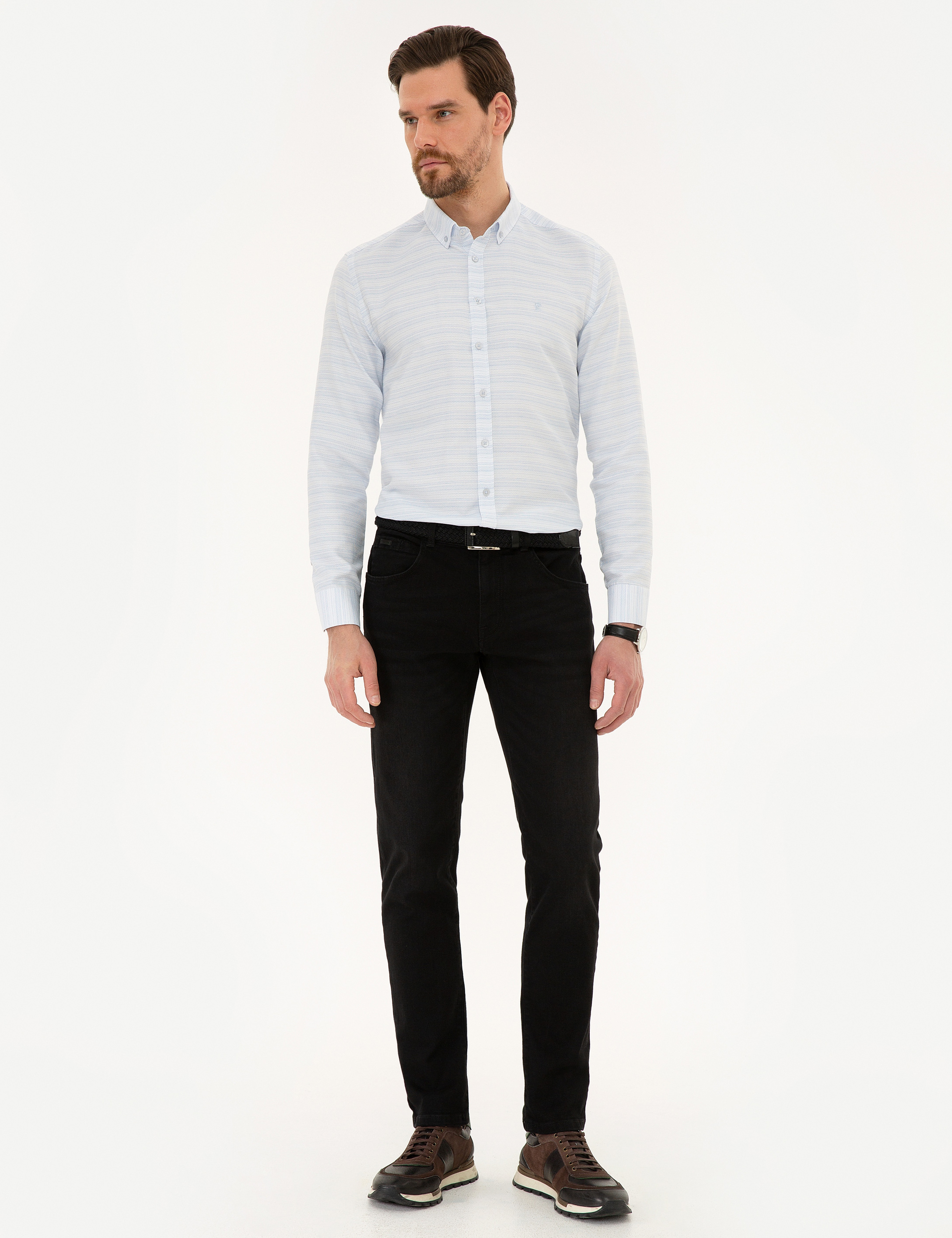 Açık Mavi Slim Fit Gömlek - Image 4
