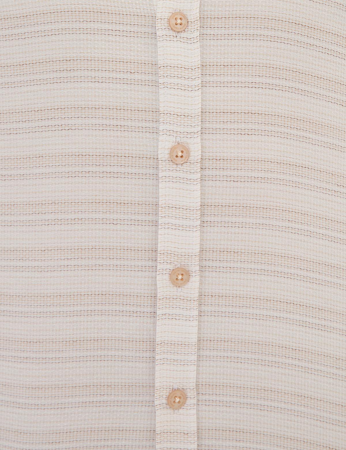 Bej Slim Fit Gömlek - 50219322014