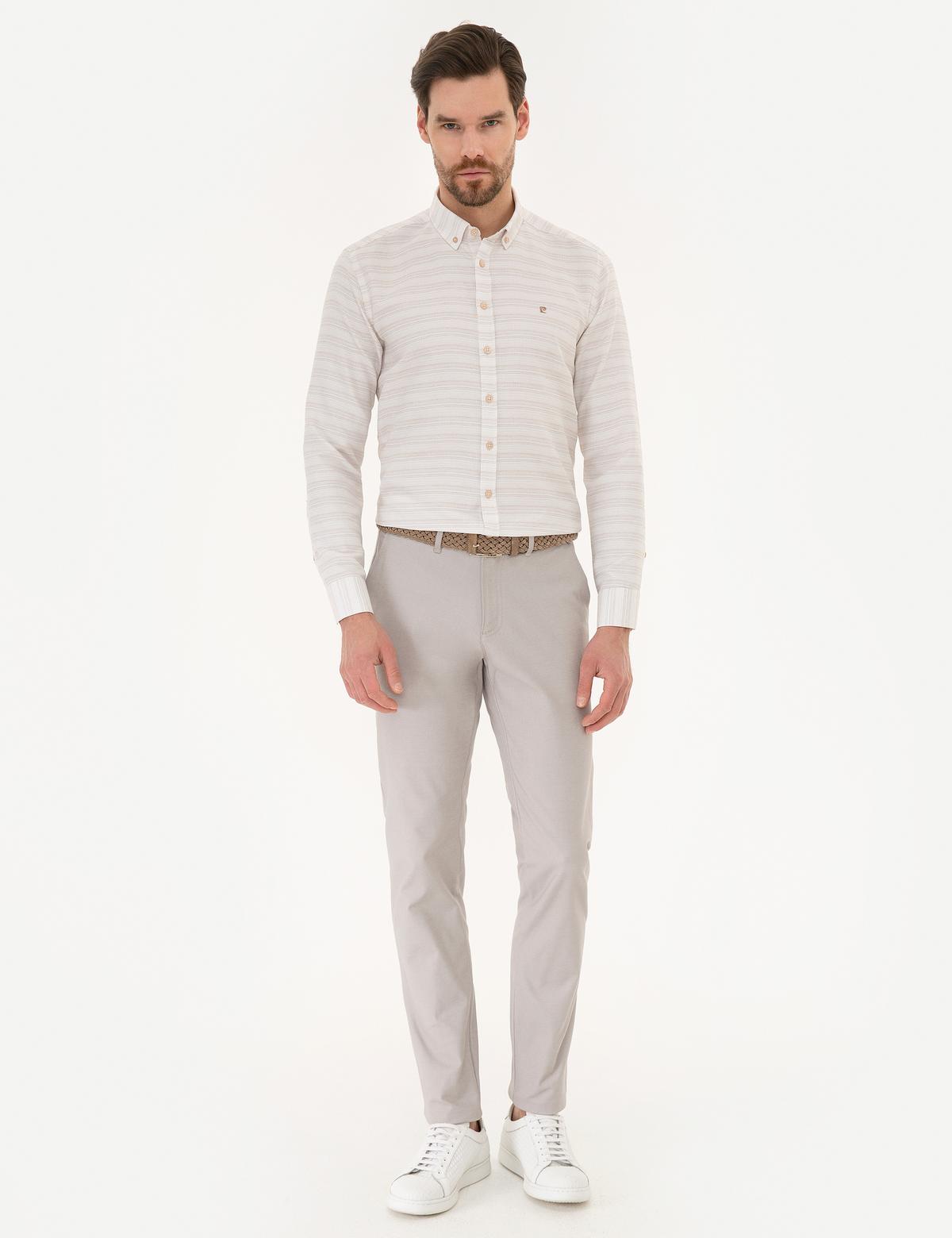 Bej Slim Fit Gömlek - 50219322014