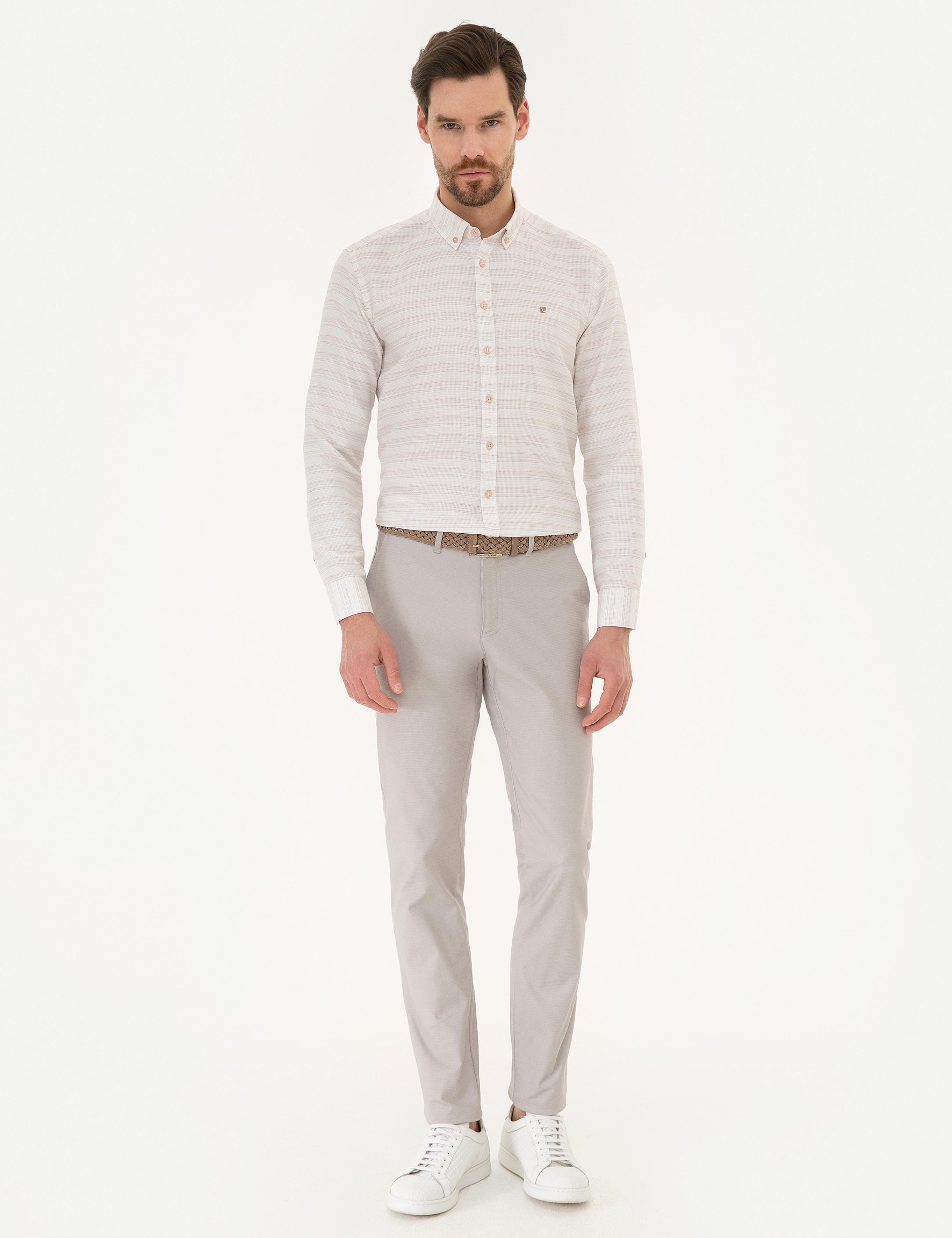 Bej Slim Fit Gömlek