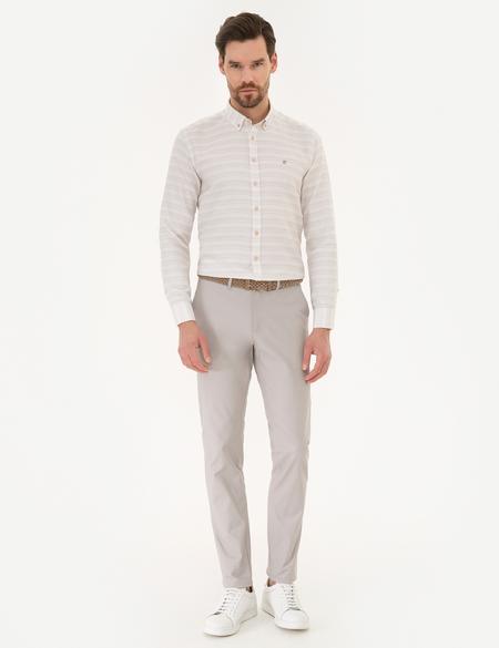 Bej Slim Fit Gömlek - 50219322014