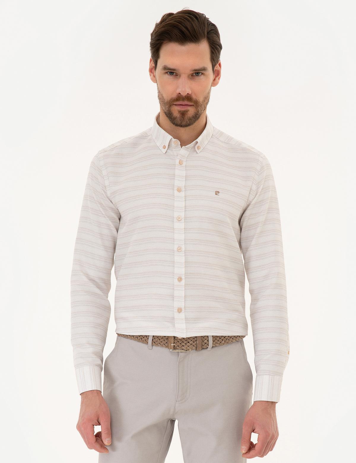 Bej Slim Fit Gömlek