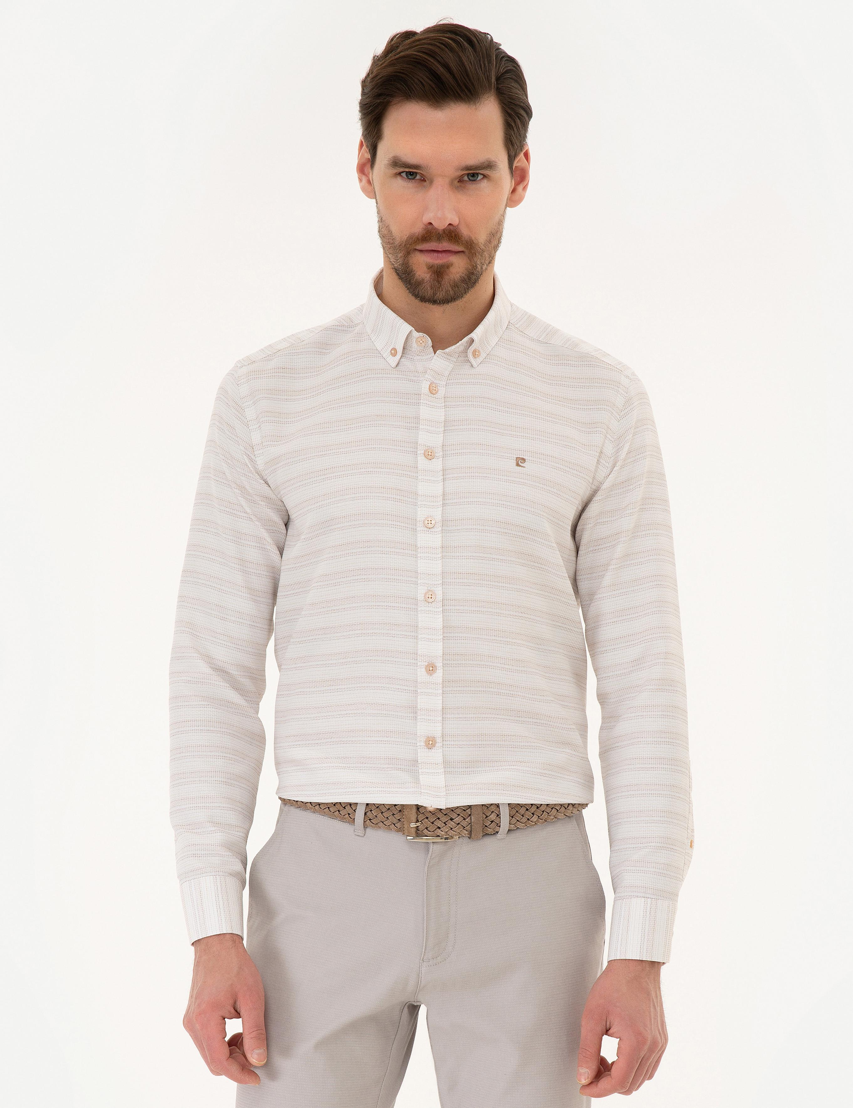 Bej Slim Fit Gömlek