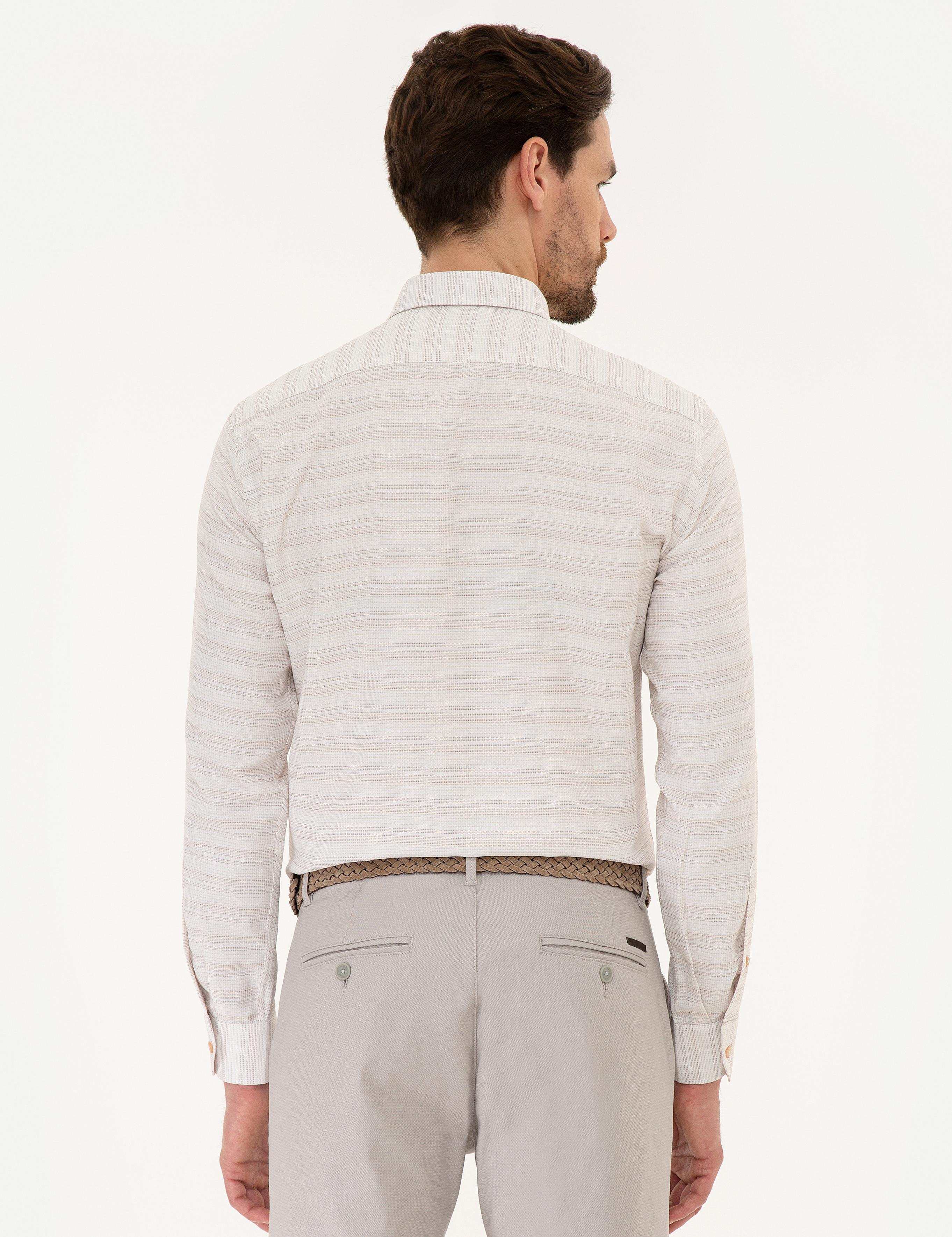 Bej Slim Fit Gömlek