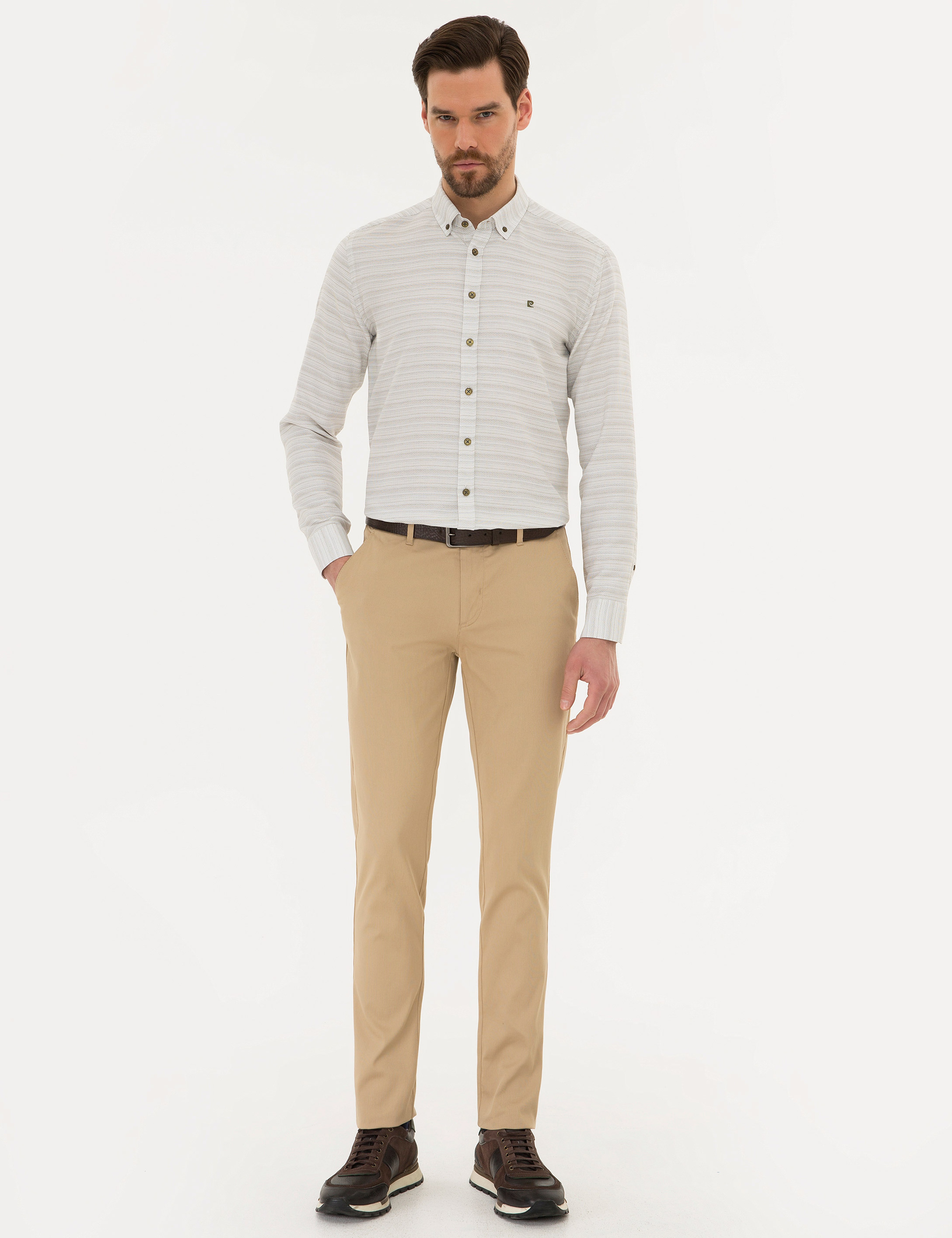 Haki Slim Fit Gömlek - Image 4