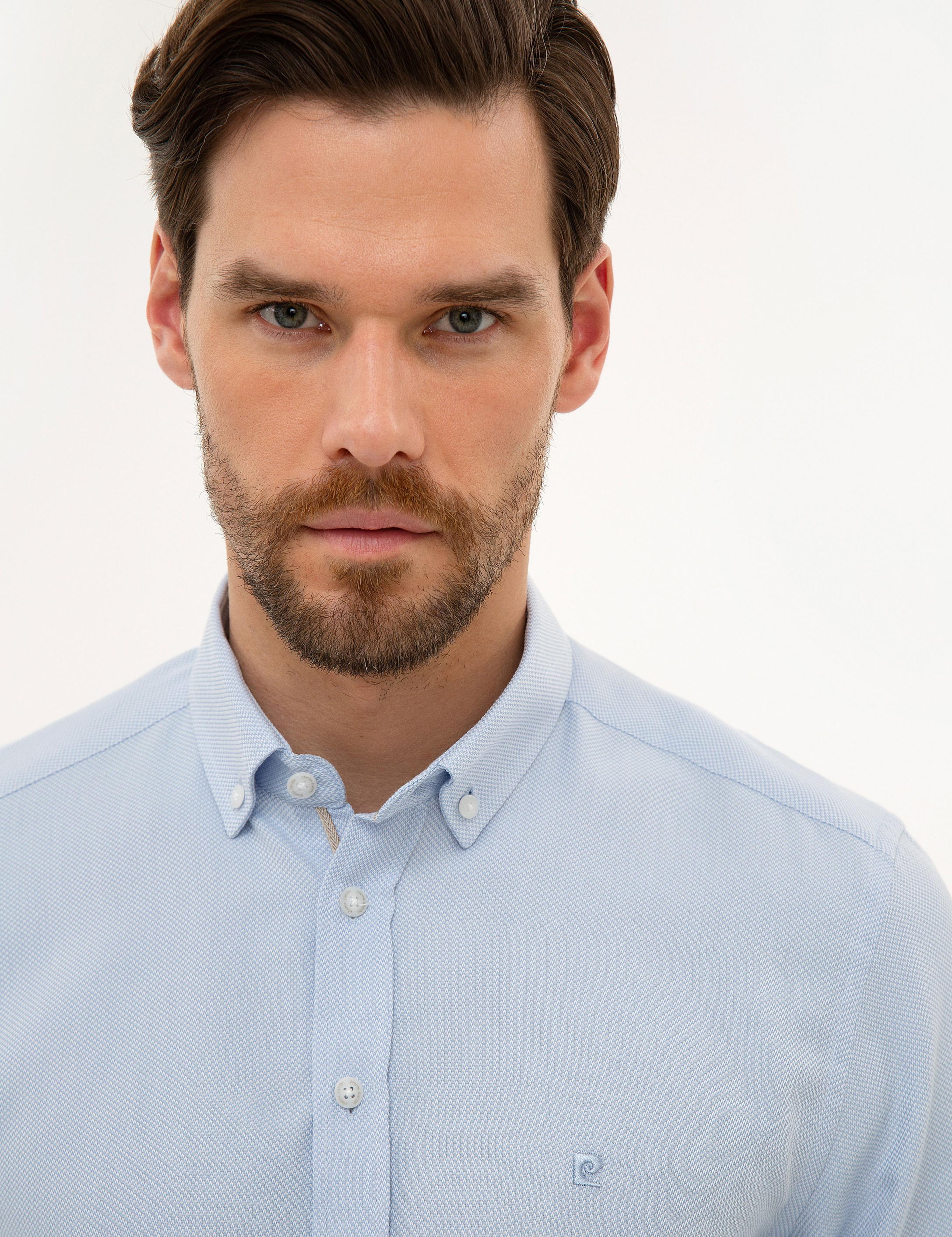 Açık Mavi Slim Fit Oxford Gömlek