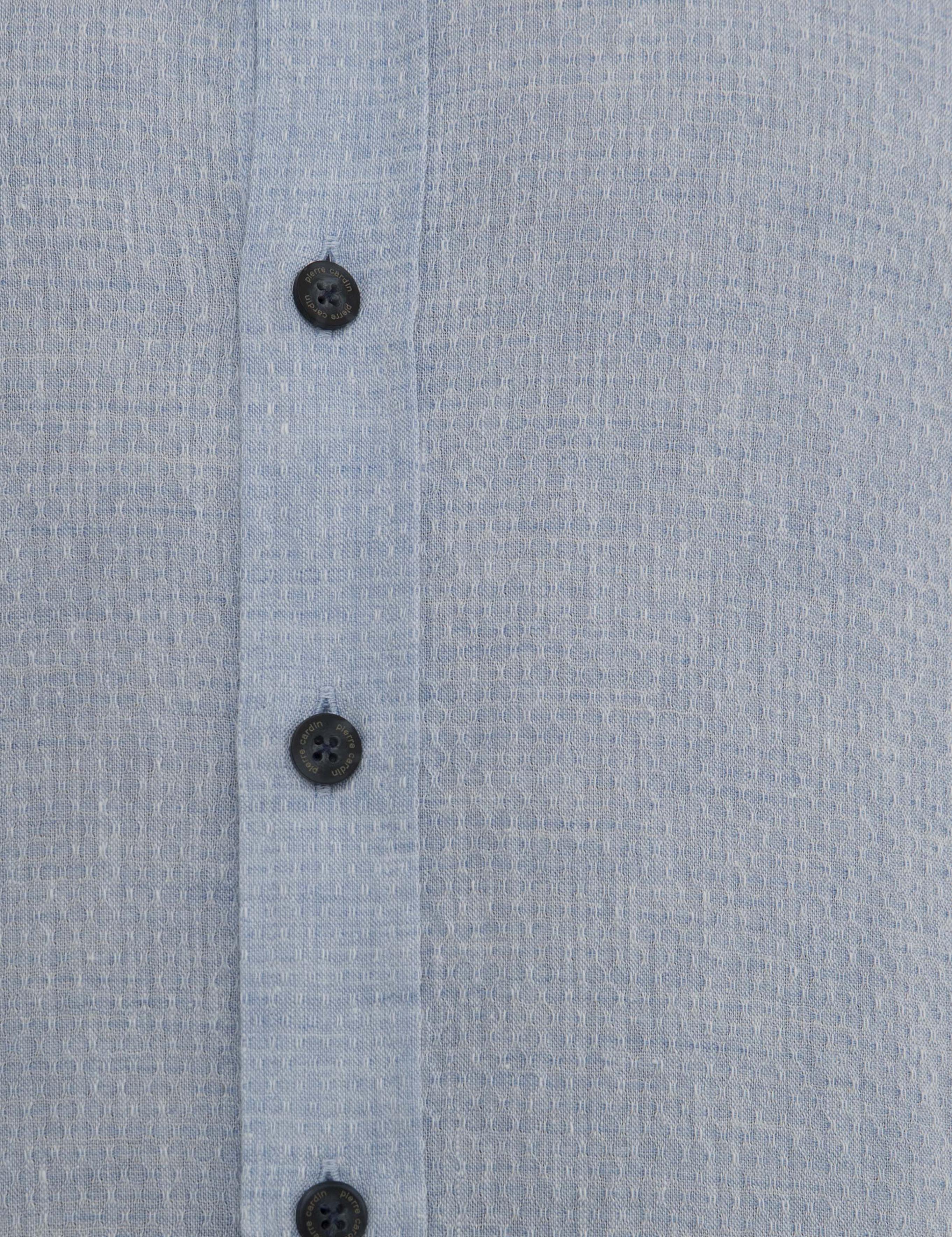 Açık Mavi Regular Fit Keten Karışımlı Gömlek