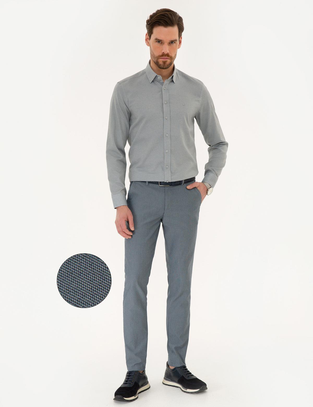 Lacivert Slim Fit Chino Pantolon