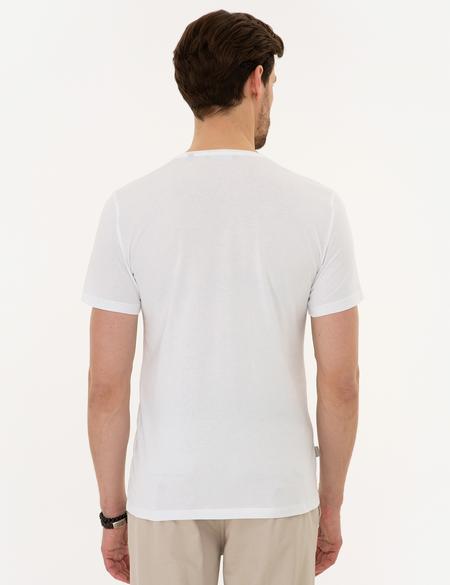 Beyaz Slim Fit Bisiklet Yaka T-Shirt - 50220085002
