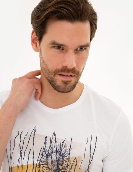 Beyaz Slim Fit Bisiklet Yaka T-Shirt - 50220085002