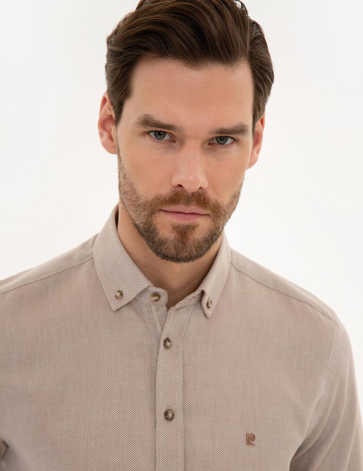 Kiremit Slim Fit Uzun Kollu Gömlek