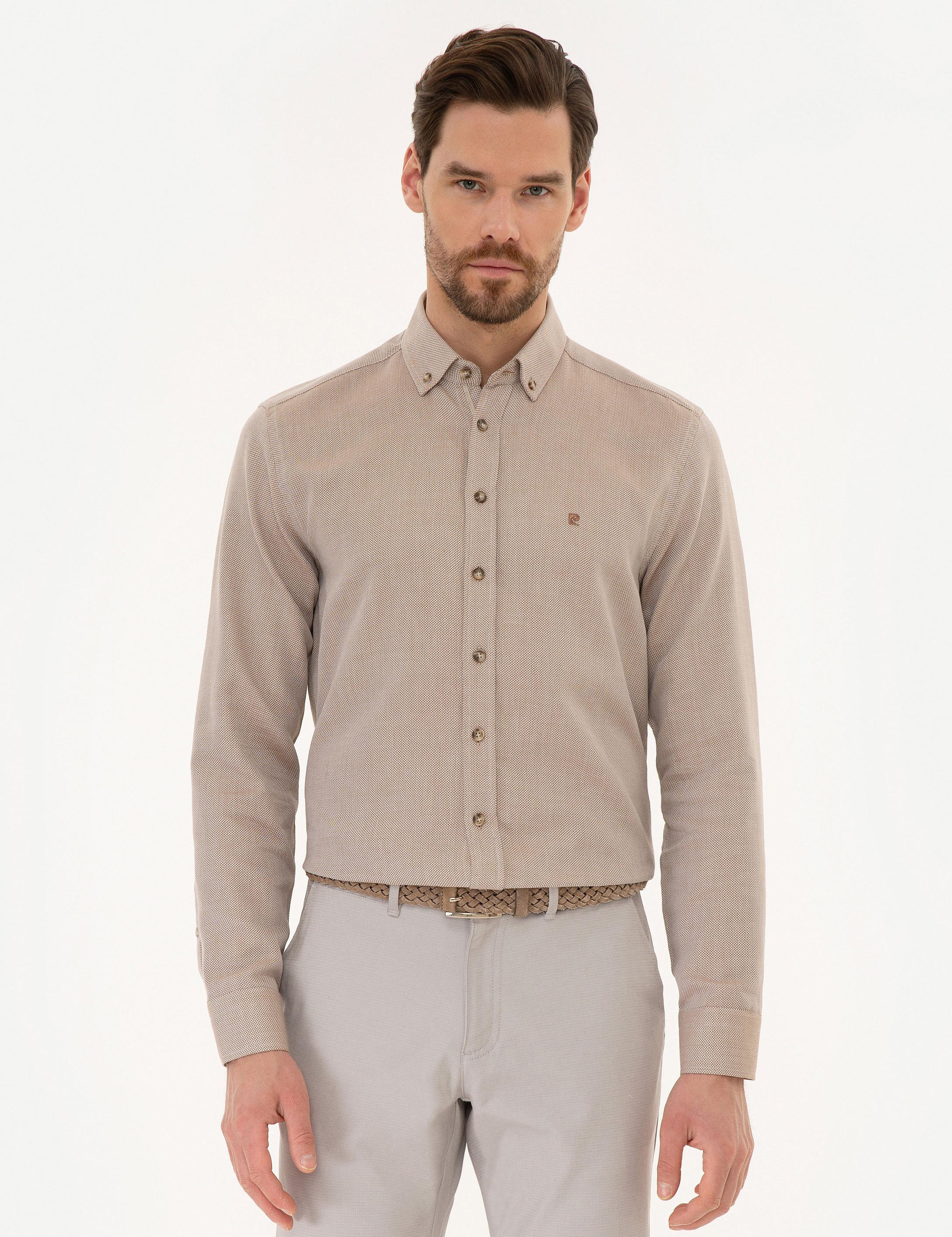 Kiremit Slim Fit Uzun Kollu Gömlek