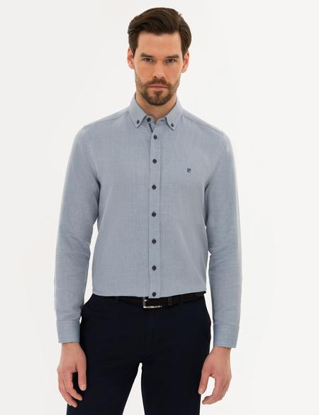 Lacivert Slim Fit Uzun Kollu Gömlek - 50220193117