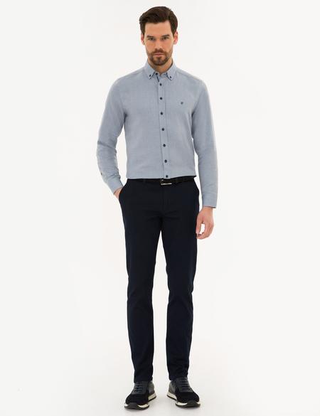 Lacivert Slim Fit Uzun Kollu Gömlek - 50220193117
