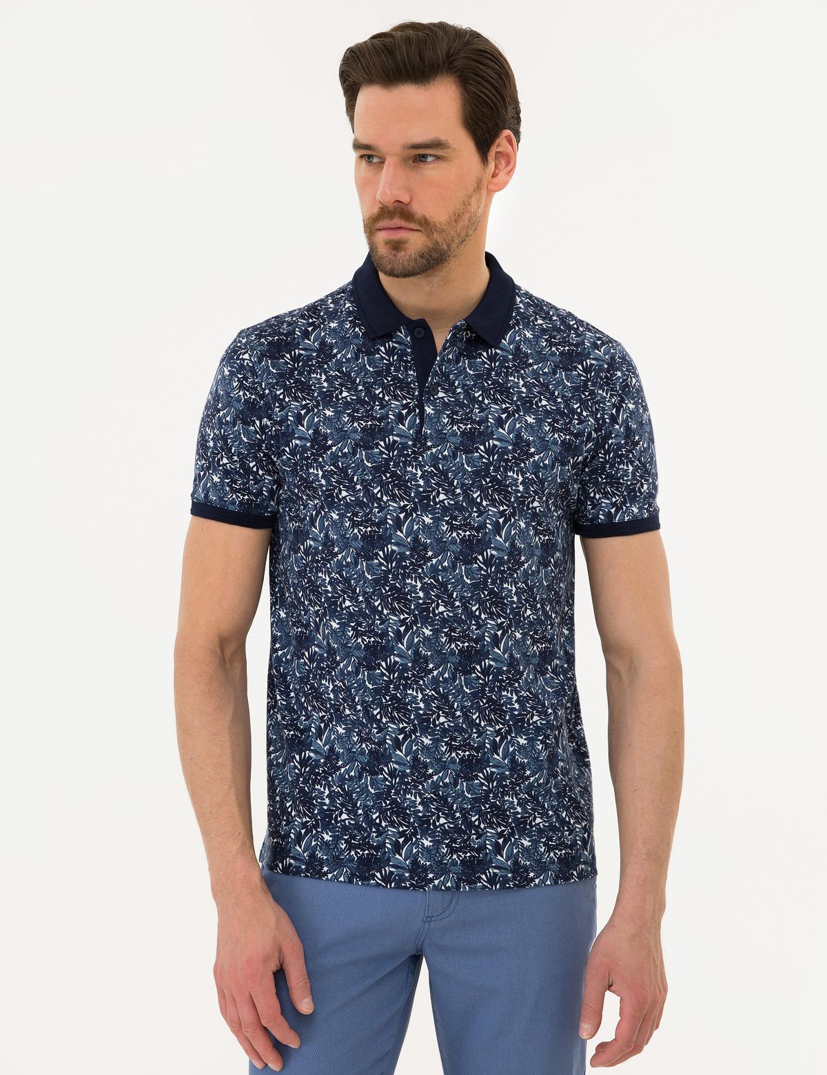 Lacivert Slim Fit Polo Yaka T-Shirt - 50219523022