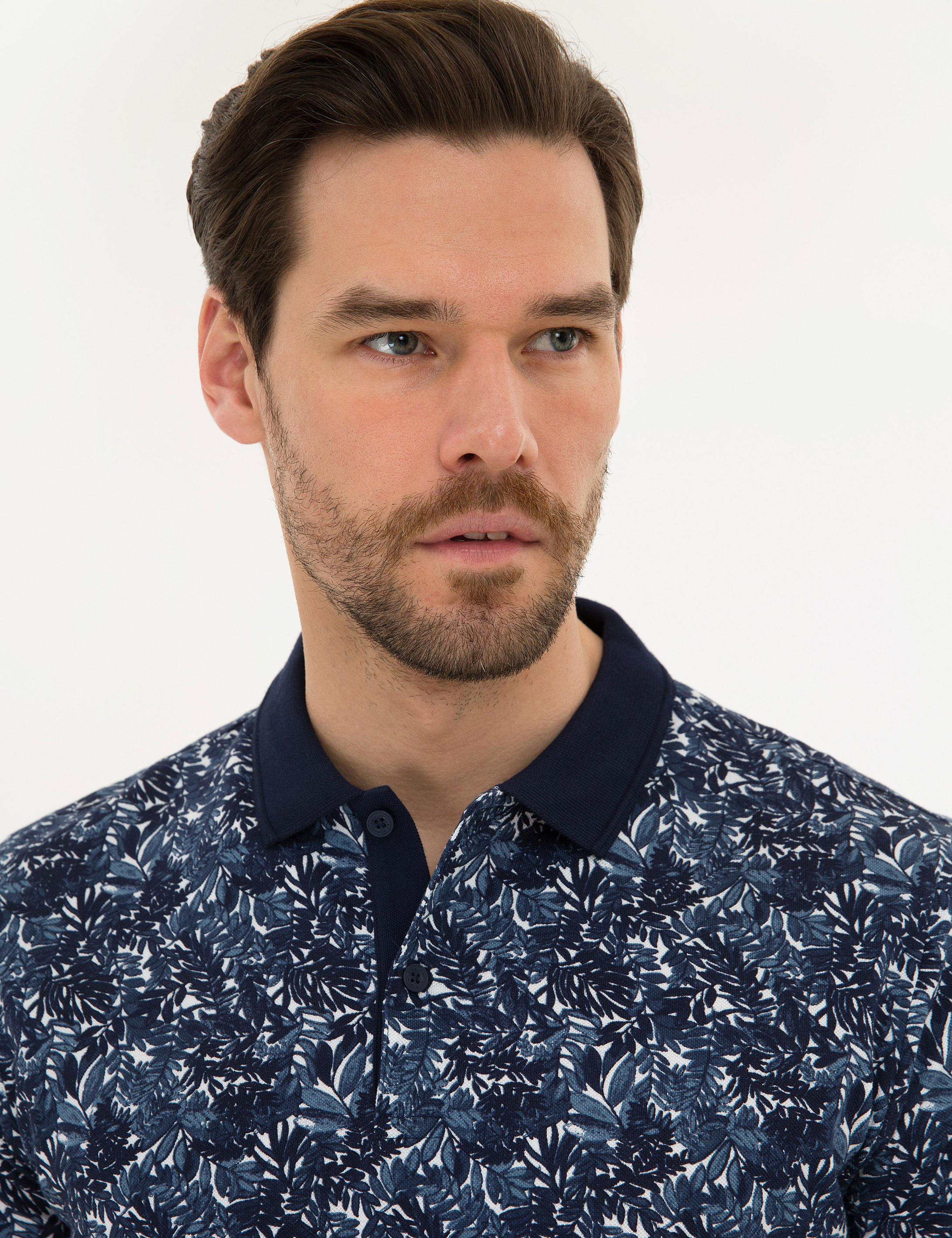 Lacivert Slim Fit Polo Yaka T-Shirt