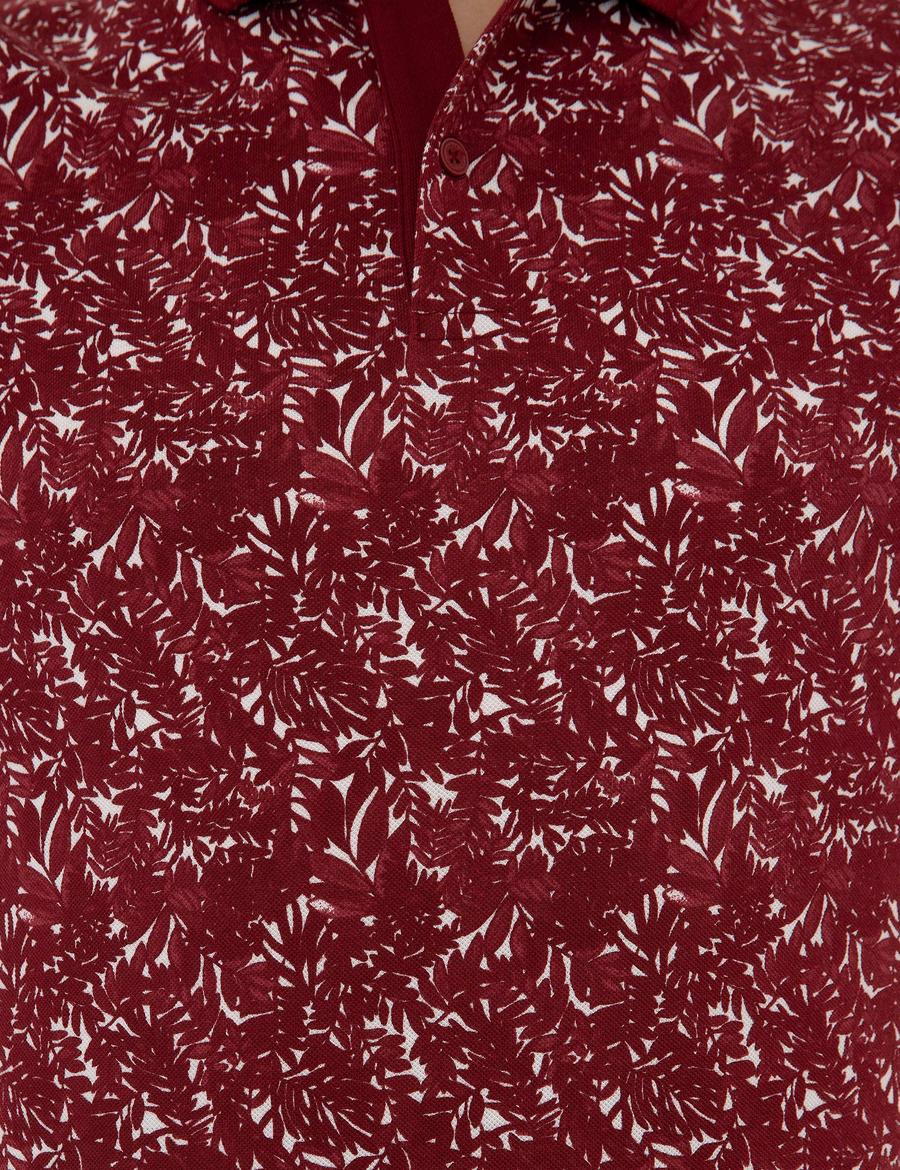 Bordo Slim Fit Polo Yaka T-Shirt