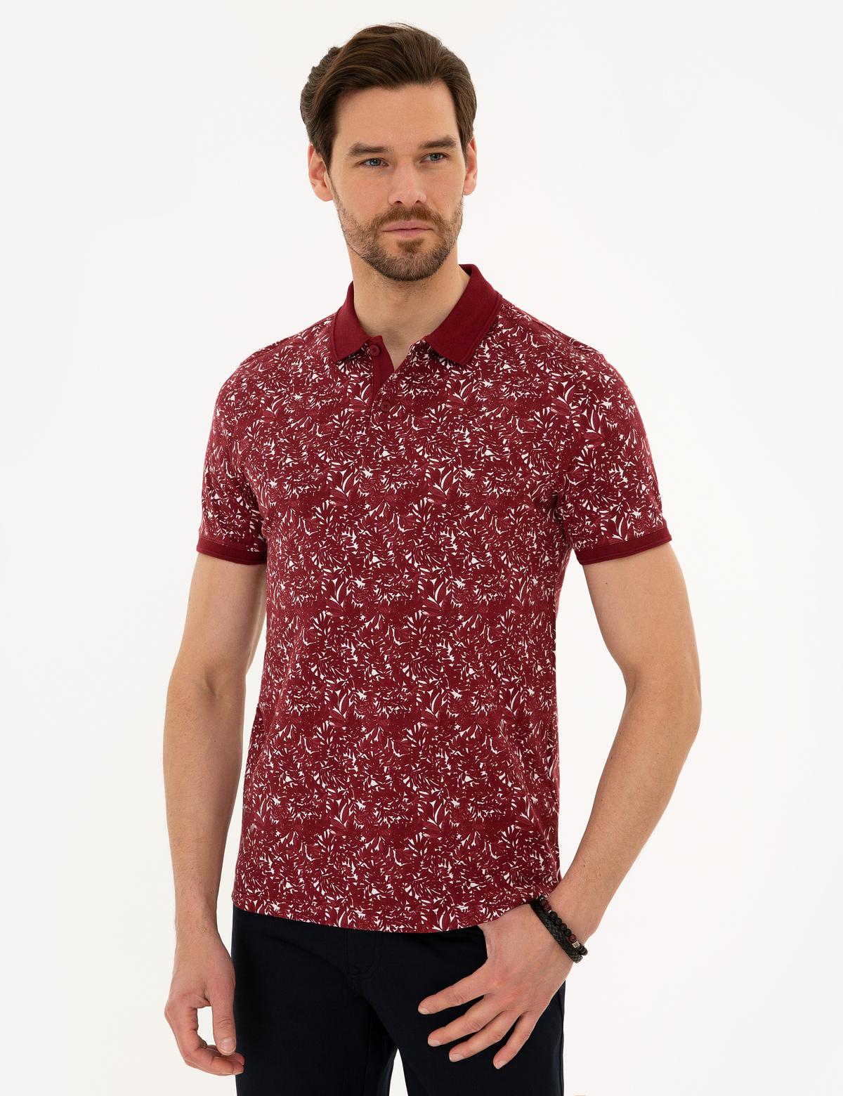Bordo Slim Fit Polo Yaka T-Shirt