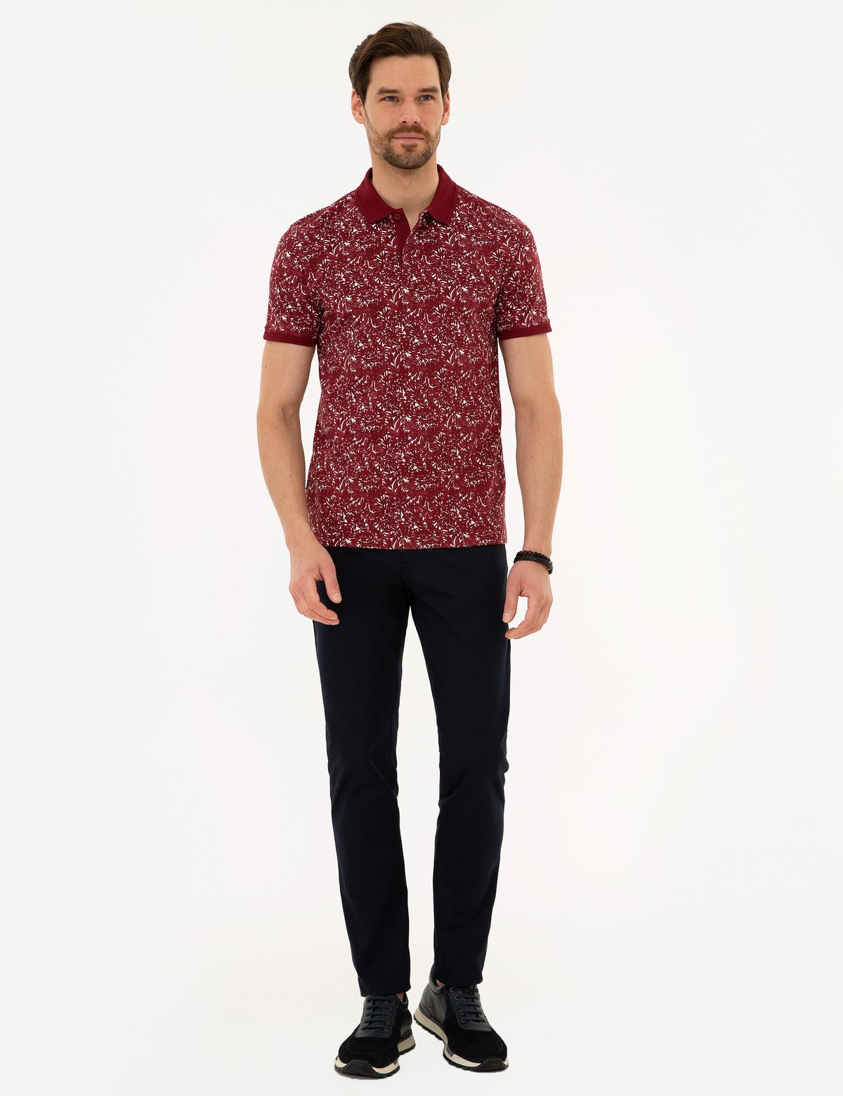 Bordo Slim Fit Polo Yaka T-Shirt - 50219523051