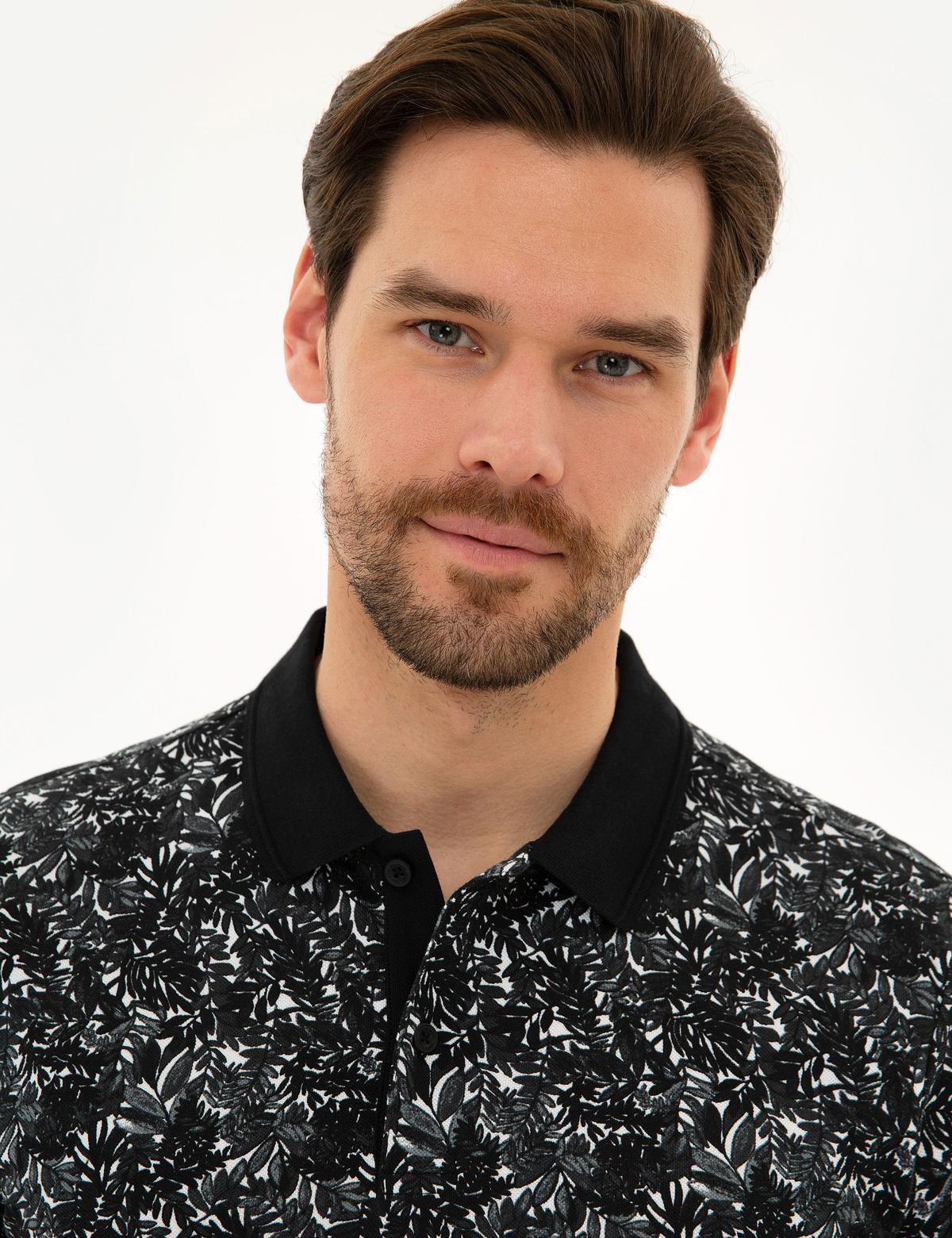 Siyah Slim Fit Polo Yaka T-Shirt