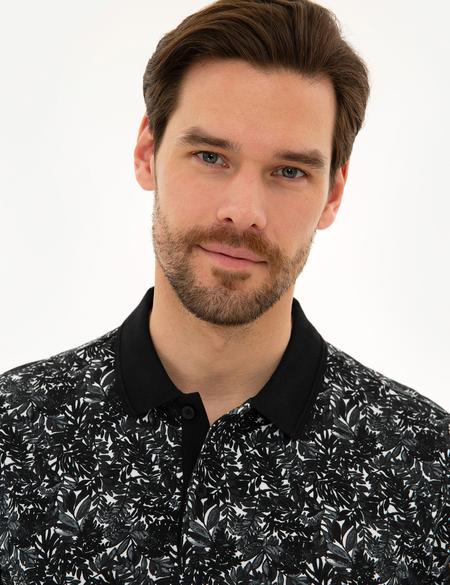 Siyah Slim Fit Polo Yaka T-Shirt - 50219523061