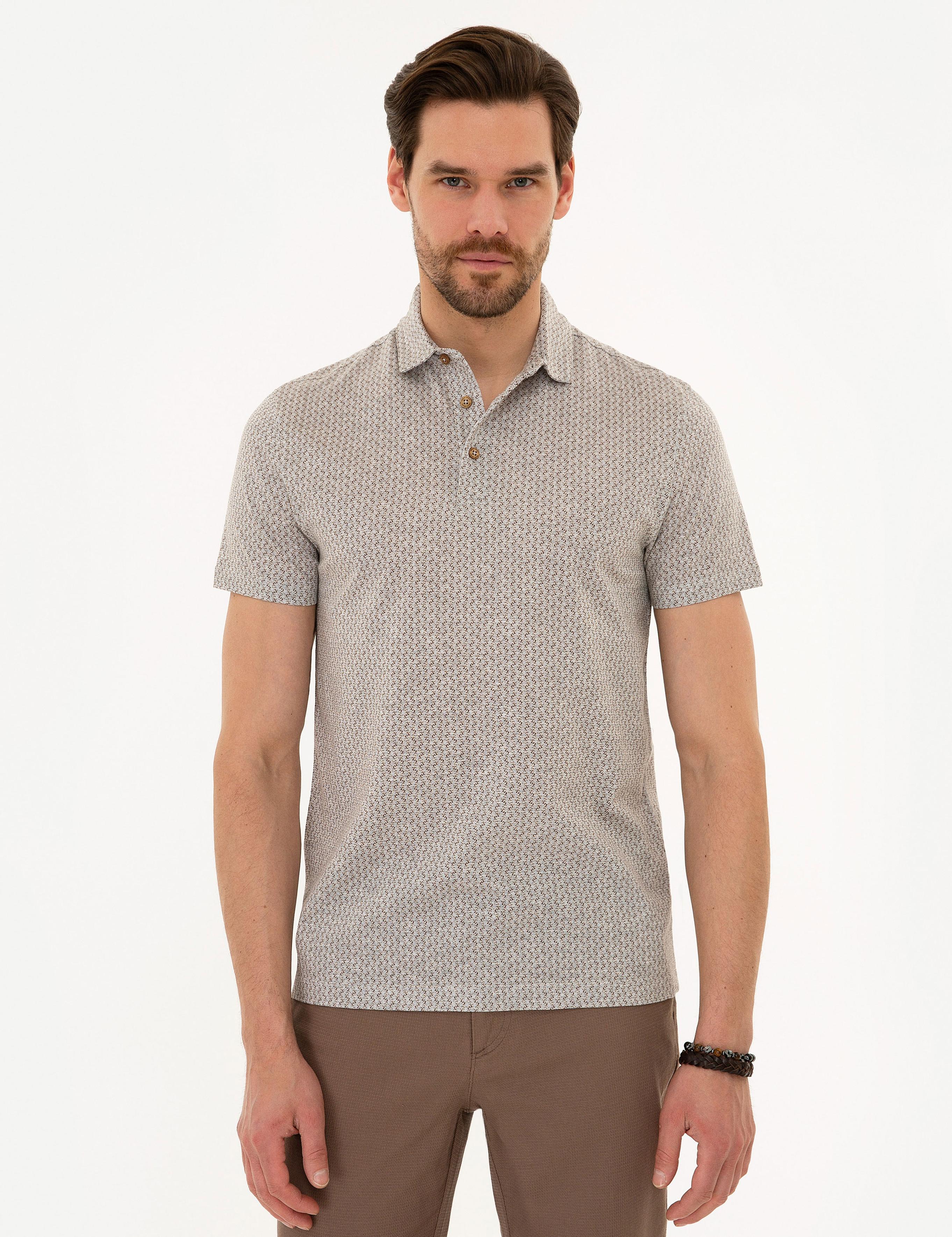 Açık Kahverengi Slim Fit Merserize Polo Yaka Tişört