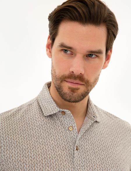 Açık Kahverengi Slim Fit Merserize Polo Yaka Tişört - 50218555006